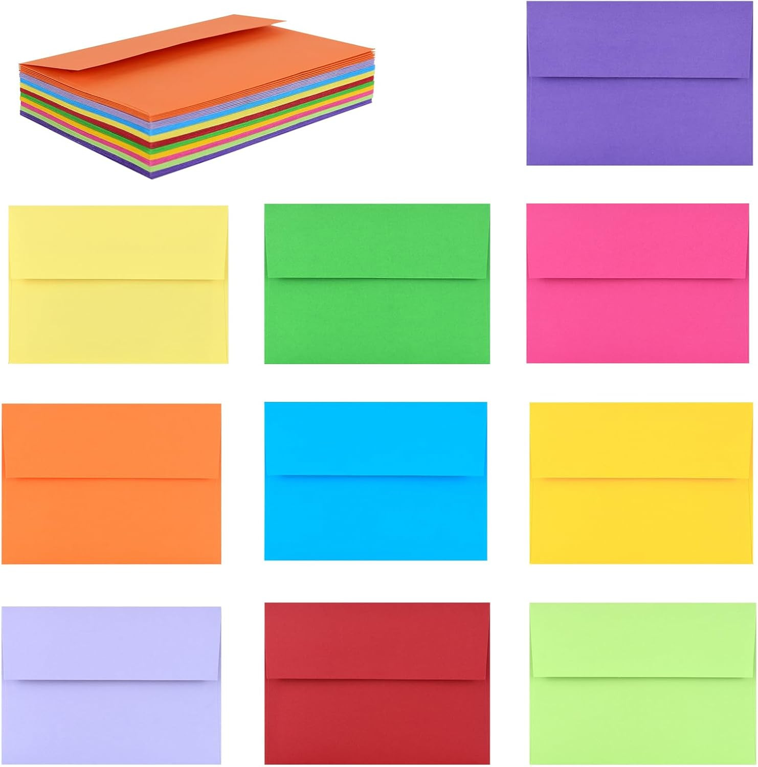 50 Pack A2 Envelopes for Invitations4.37×5.75 EnvelopesA2 Envelopes Multicolo…