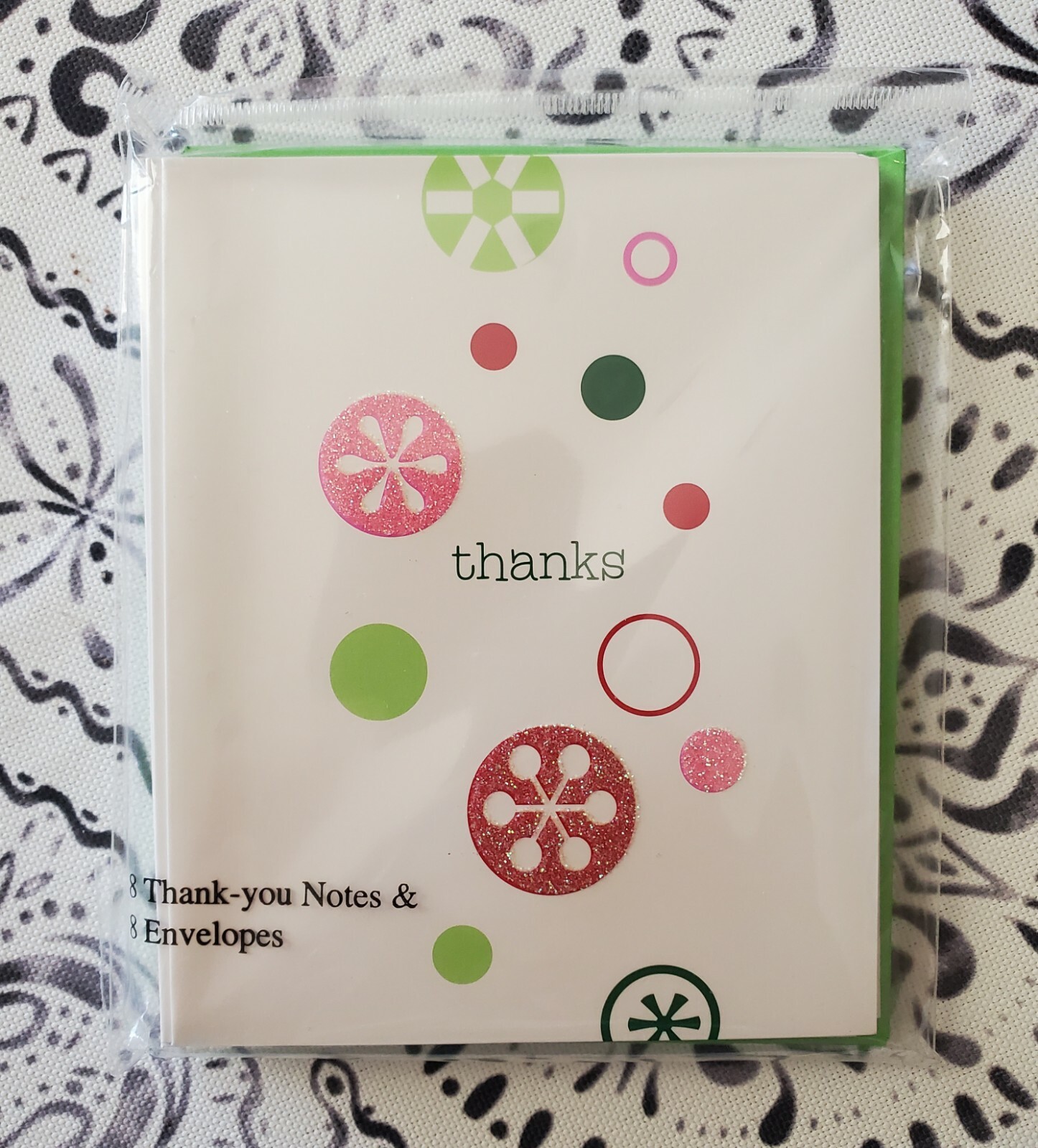 Set of (8) Christmas Holiday Modern Contemporary Thank You Cards Blank Inside