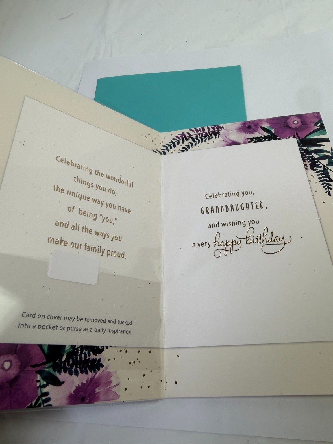 Hallmark Granddaughter Birthday Card Floral Removable Inspiration Card Foil
