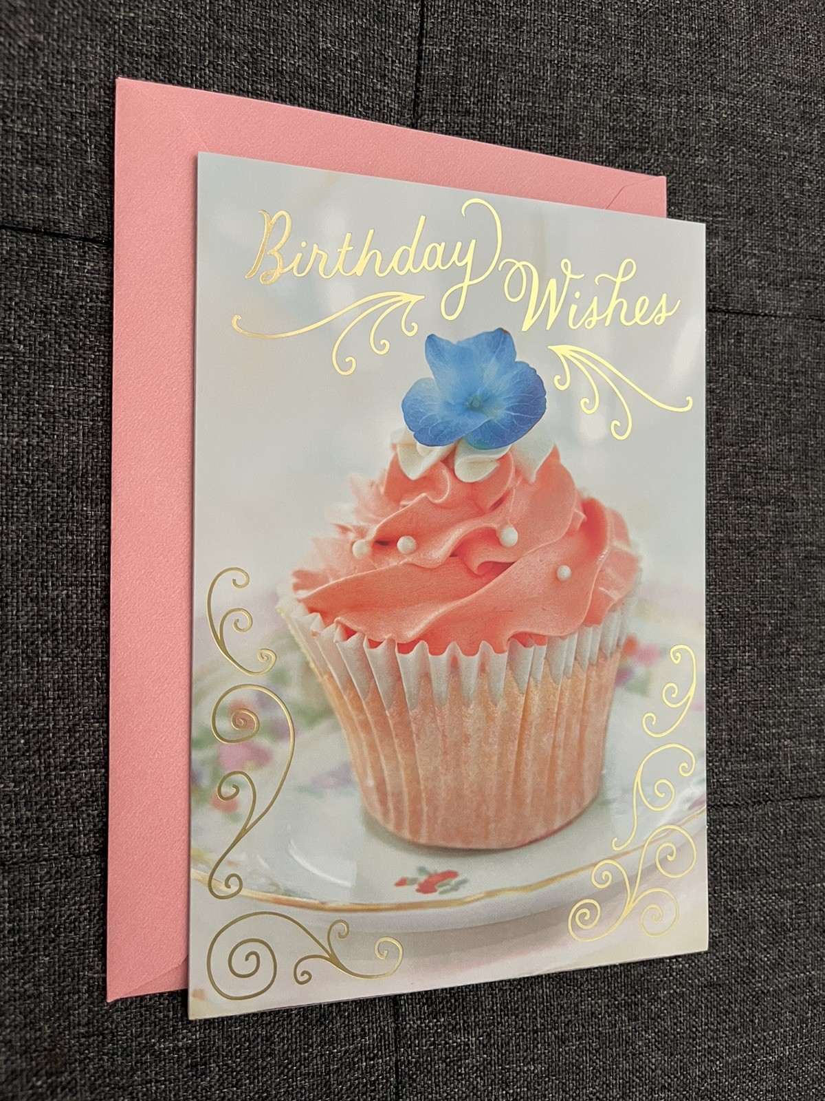 Hallmark Greeting Card Cupcake Shabby Chic Happy Birthday Friend Family Coworker