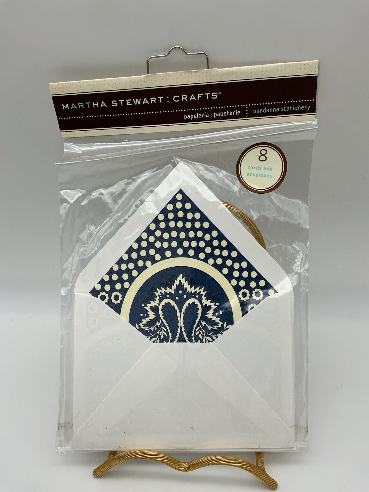 Martha Stewart Crafts Bandanna 8 Note Cards & Envelopes 2007 New 3 In X 5 In