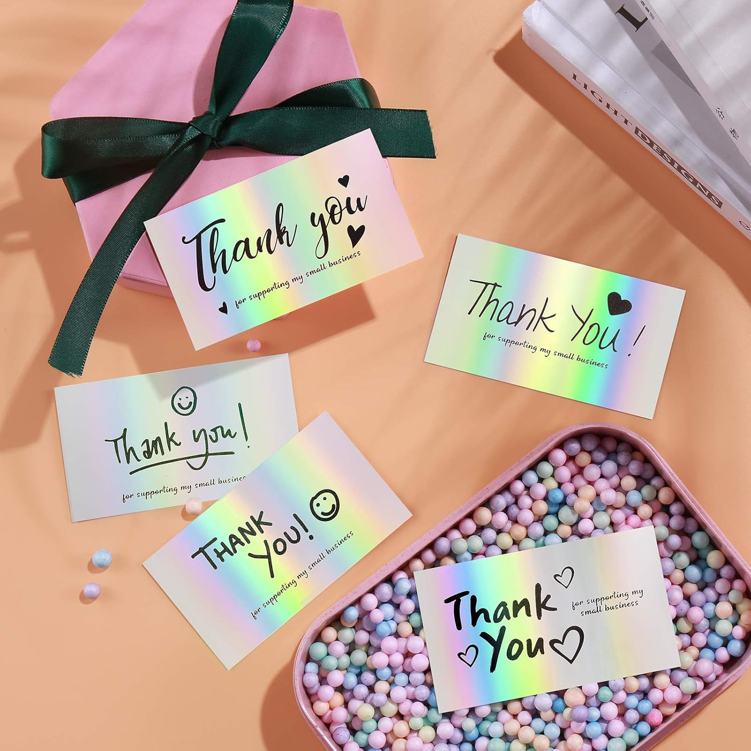 120Pcs Thank You Cards Small Business, Mini 6 Styles Thank You for Supporting Ca