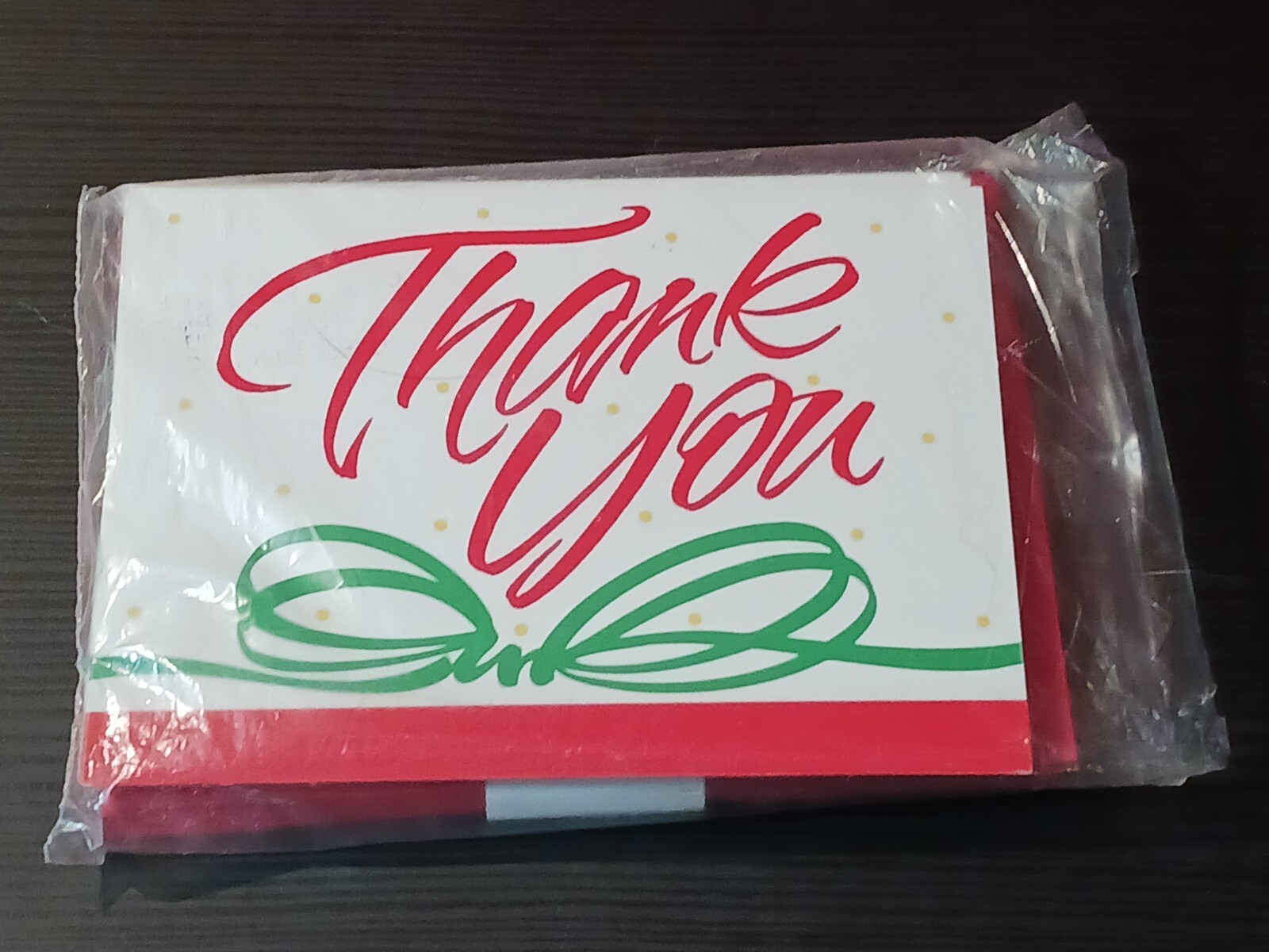 CURRENT Vintage Thank You Cards & Envelopes 12 pack Red & Green Blank Inside NEW