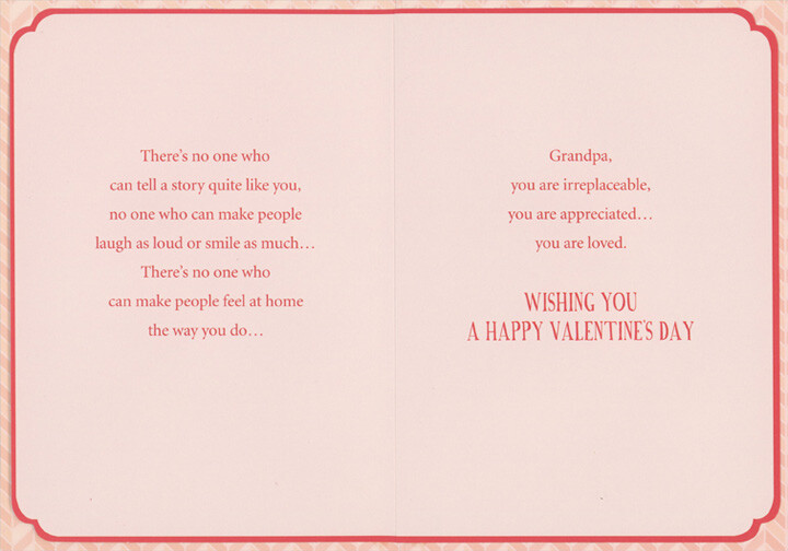 Sunbeam Shining Through Forest Chevron Pattern Valentine’s Day Card for Grandpa