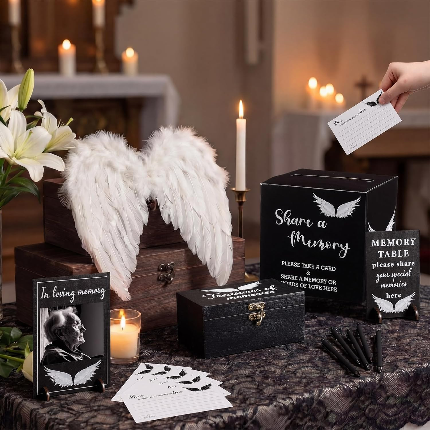 Share a Memory Cards Set for Celebration of Life Decoration Memorial Obituary Ca
