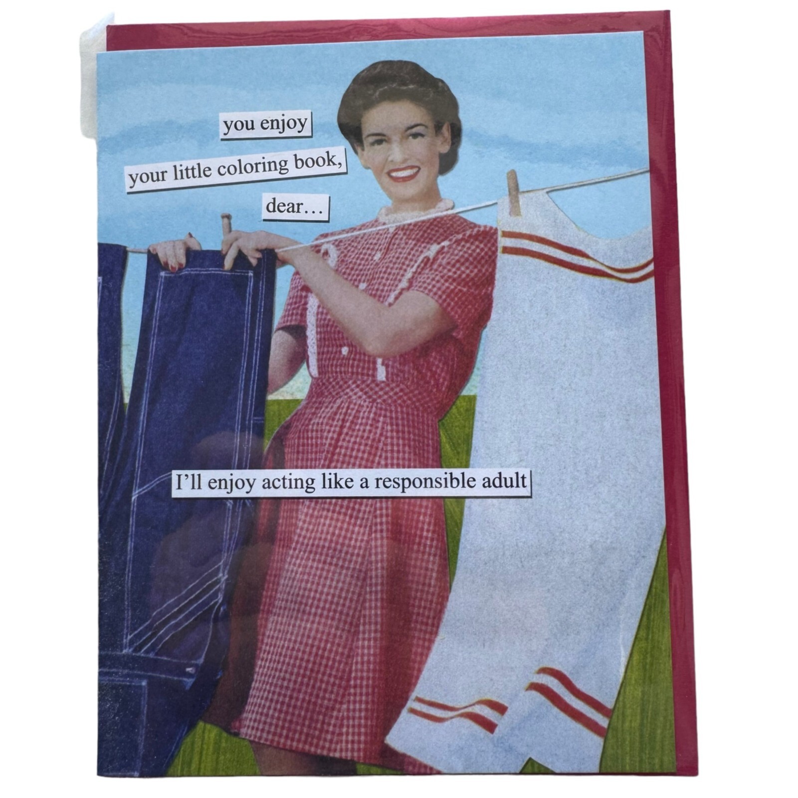 Anne Taintor All Occasion Happy Birthday Retro Greeting Card Clothesline 31834