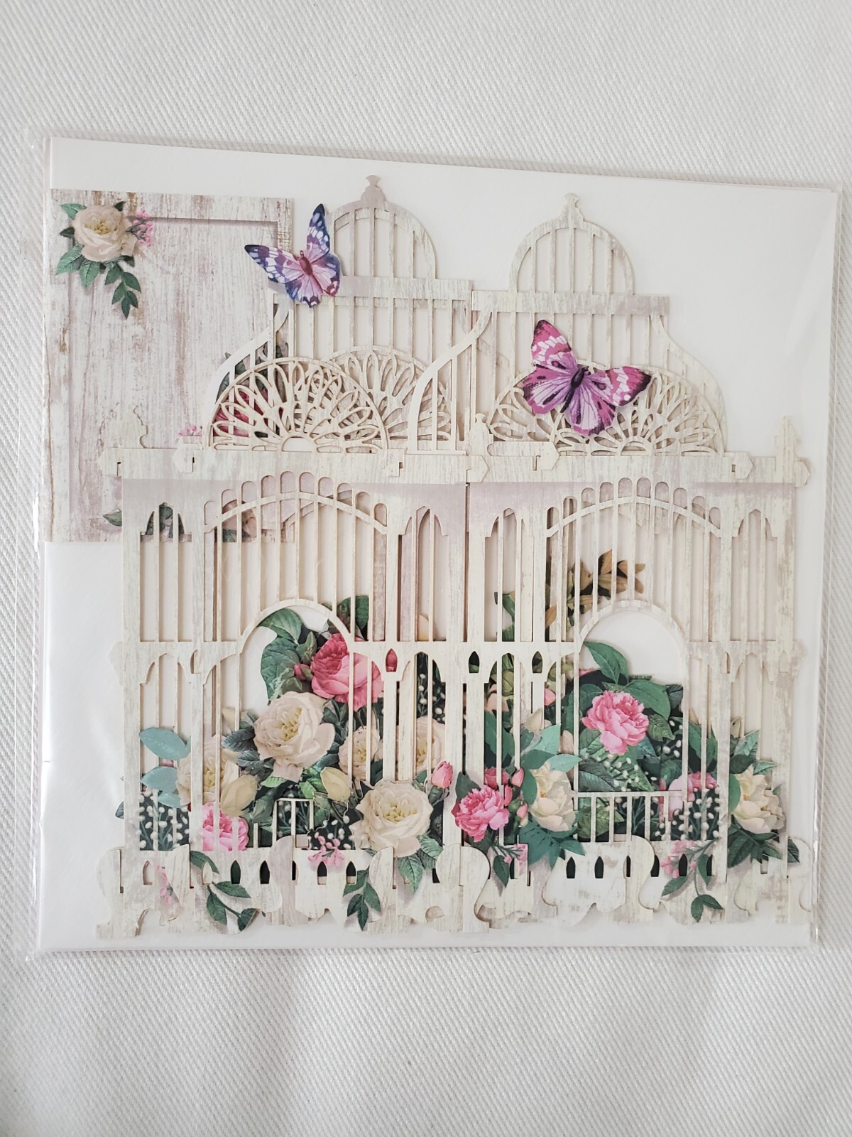 Paper D’Art Pop-Up Greeting Card The Flower Cage Blank 3D006