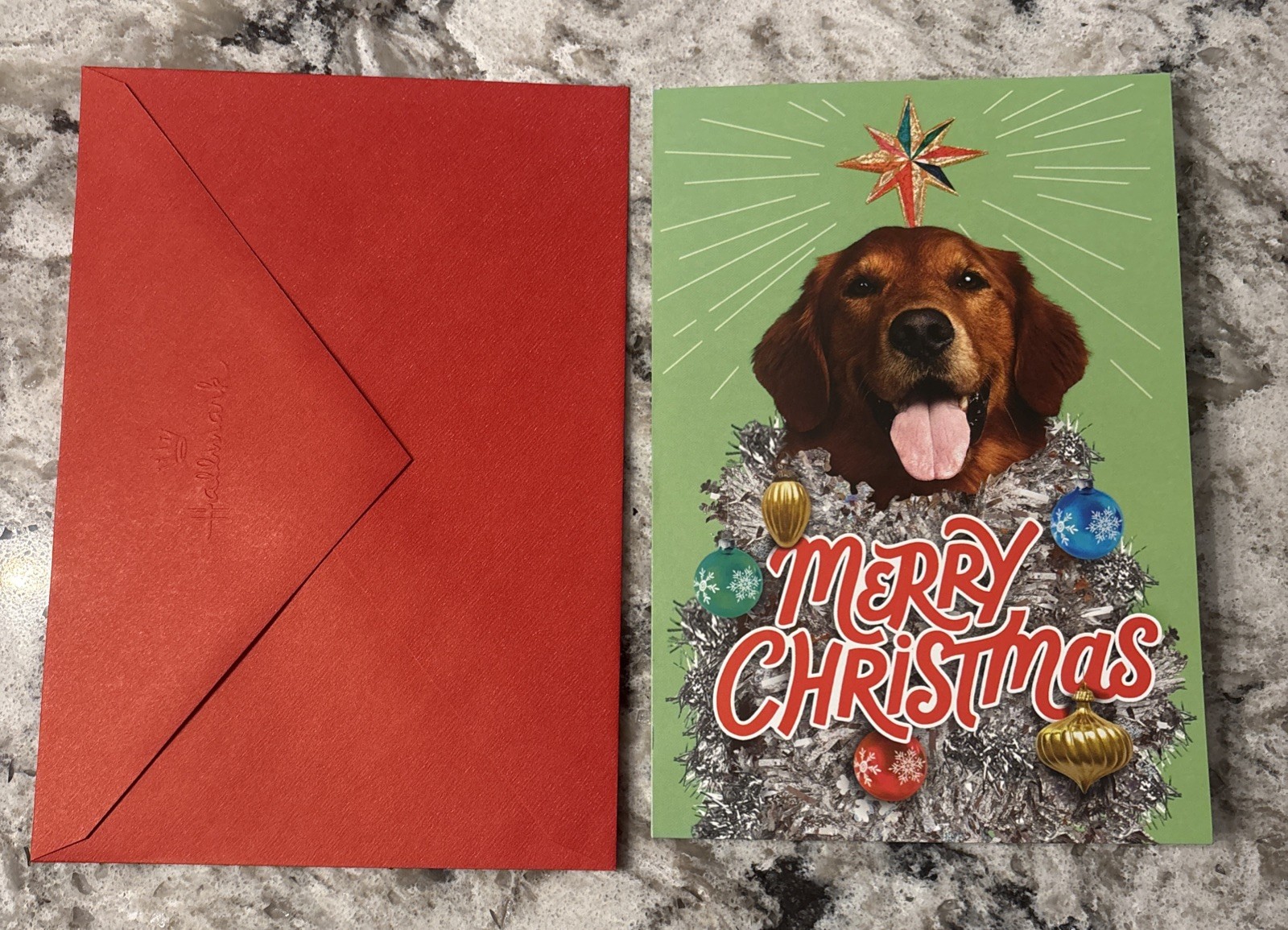Merry Christmas Funny Dog Unleash The Season Of Fun 5″x7″ Hallmark Greeting Card