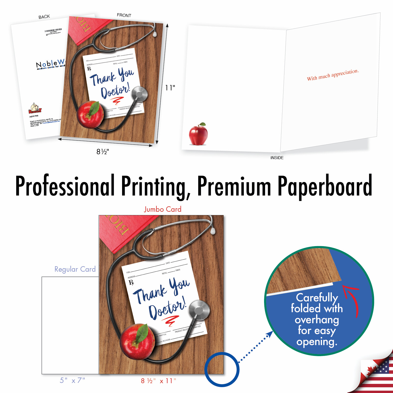 1 Big Thank You Greeting Card (8.5″ x 11″) – Doctor Gratitude J6351TYG