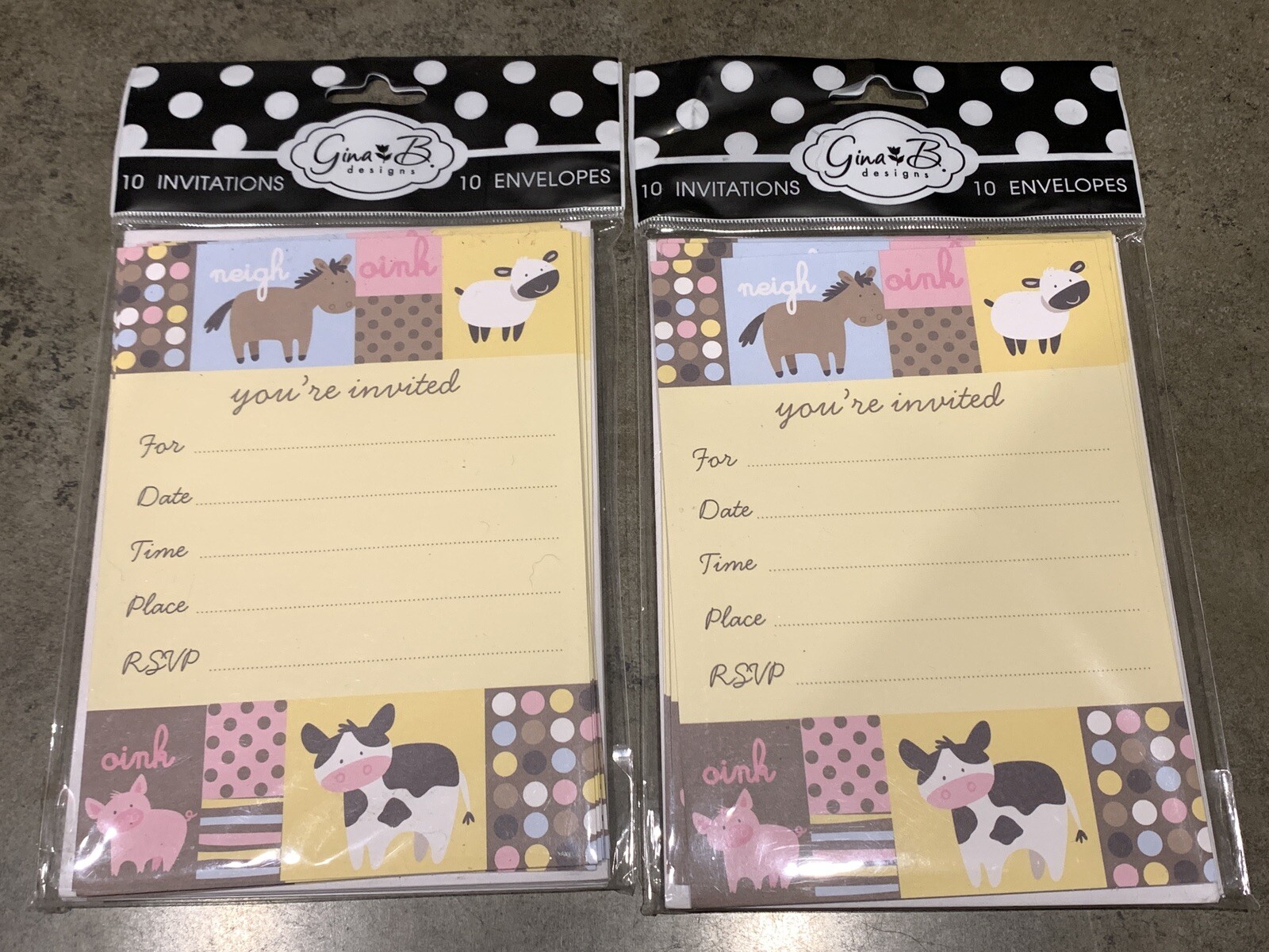 Gina B Designs 16 Cards And 20 Envelopes Baby Shower Or Little Kids Party