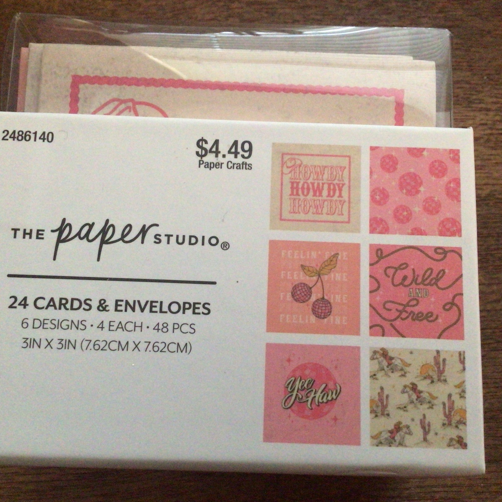 24 Mini Cards and Envelopes The Paper Studio Western Cheerful/New