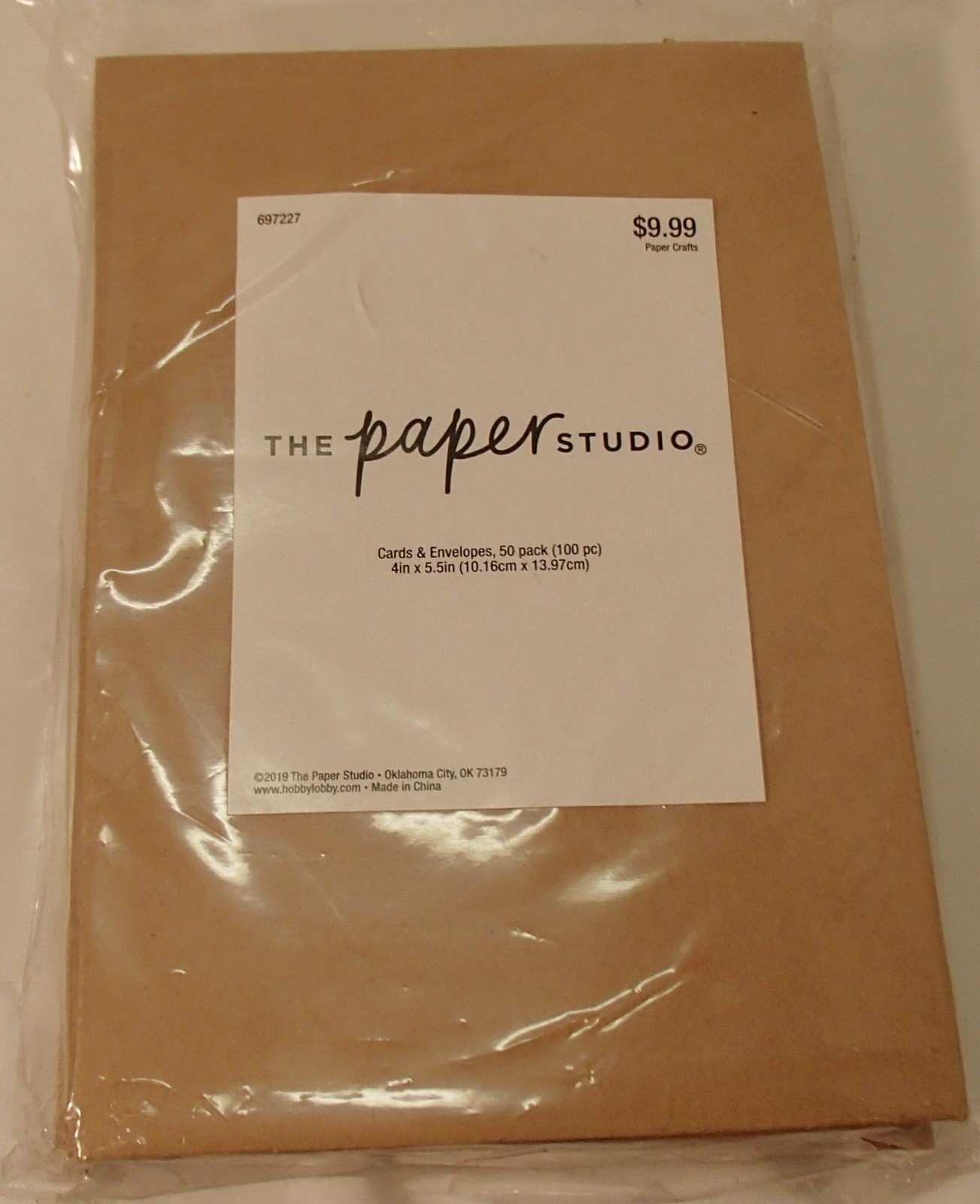 697227 The Paper Studio Cards/ Envelopes 50 Pack Brown 4″ x 5.5″ Set