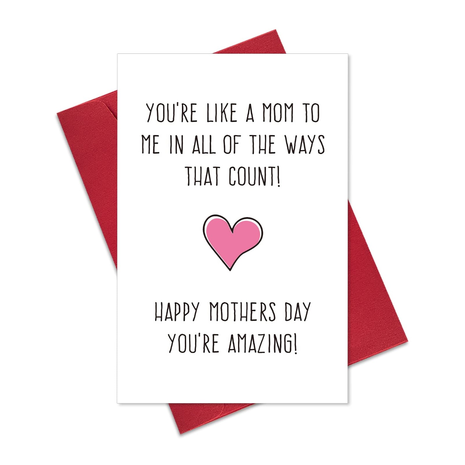 Funny Mothers Day Gifts for Stepmom, Like A Mom to Me Mother’s Day Card Gift, Cu