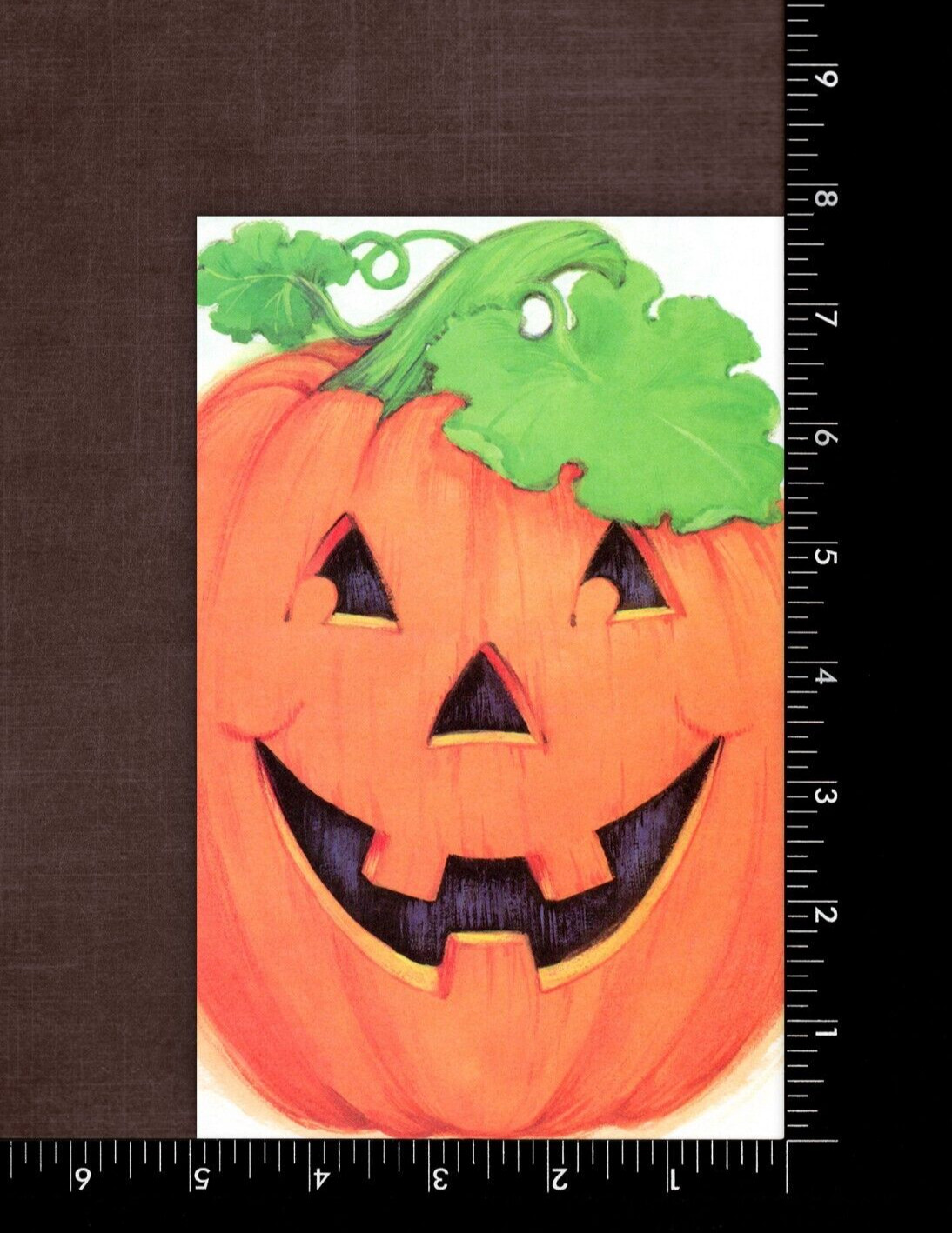 Simple HAPPY HALLOWEEN Card, Pumpkin Smile Many Treats by Gallant Greetings +✉