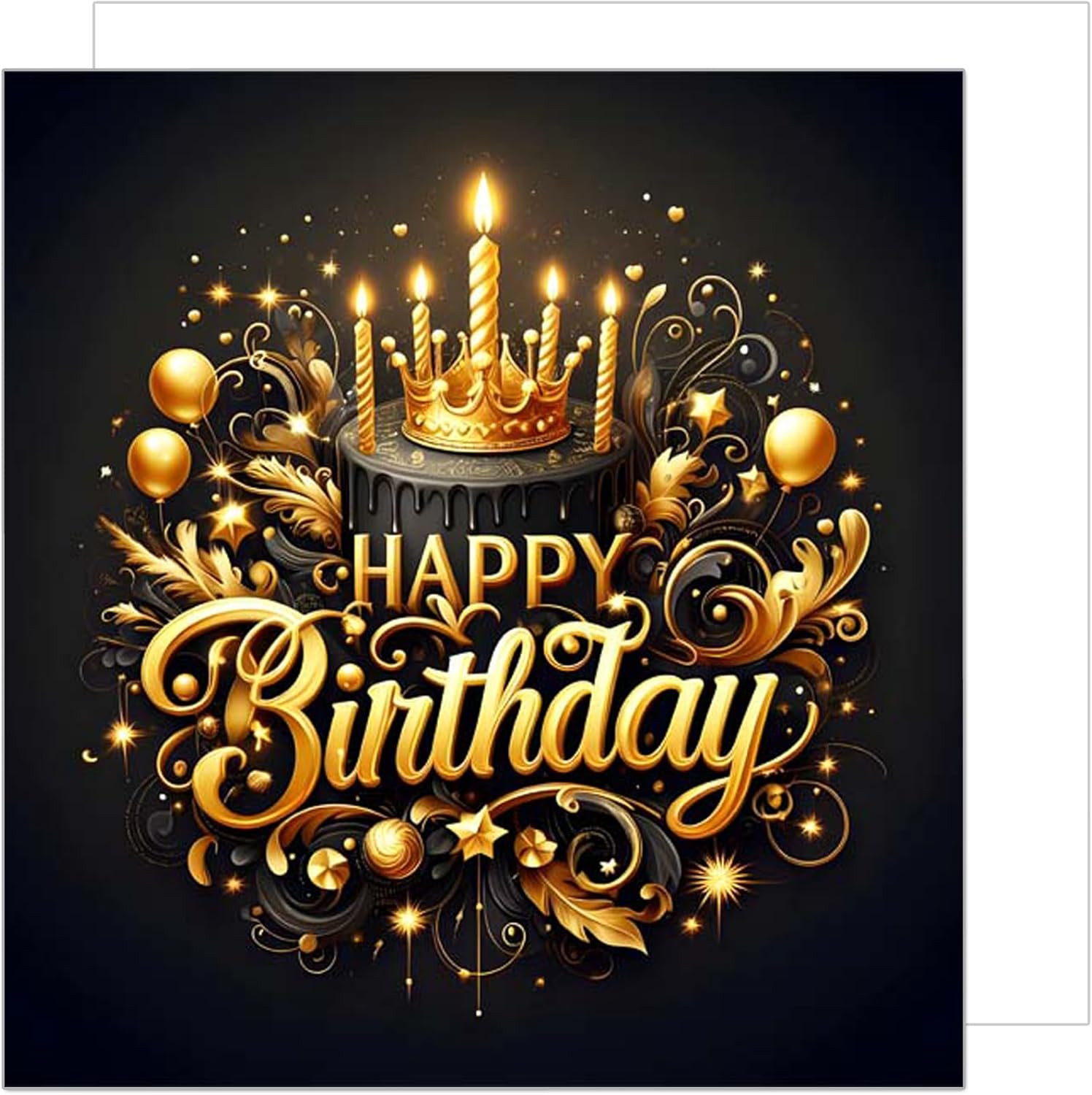 Premium Square Birthday Card with Envelope. Greeting Happy Birthday for Him or H
