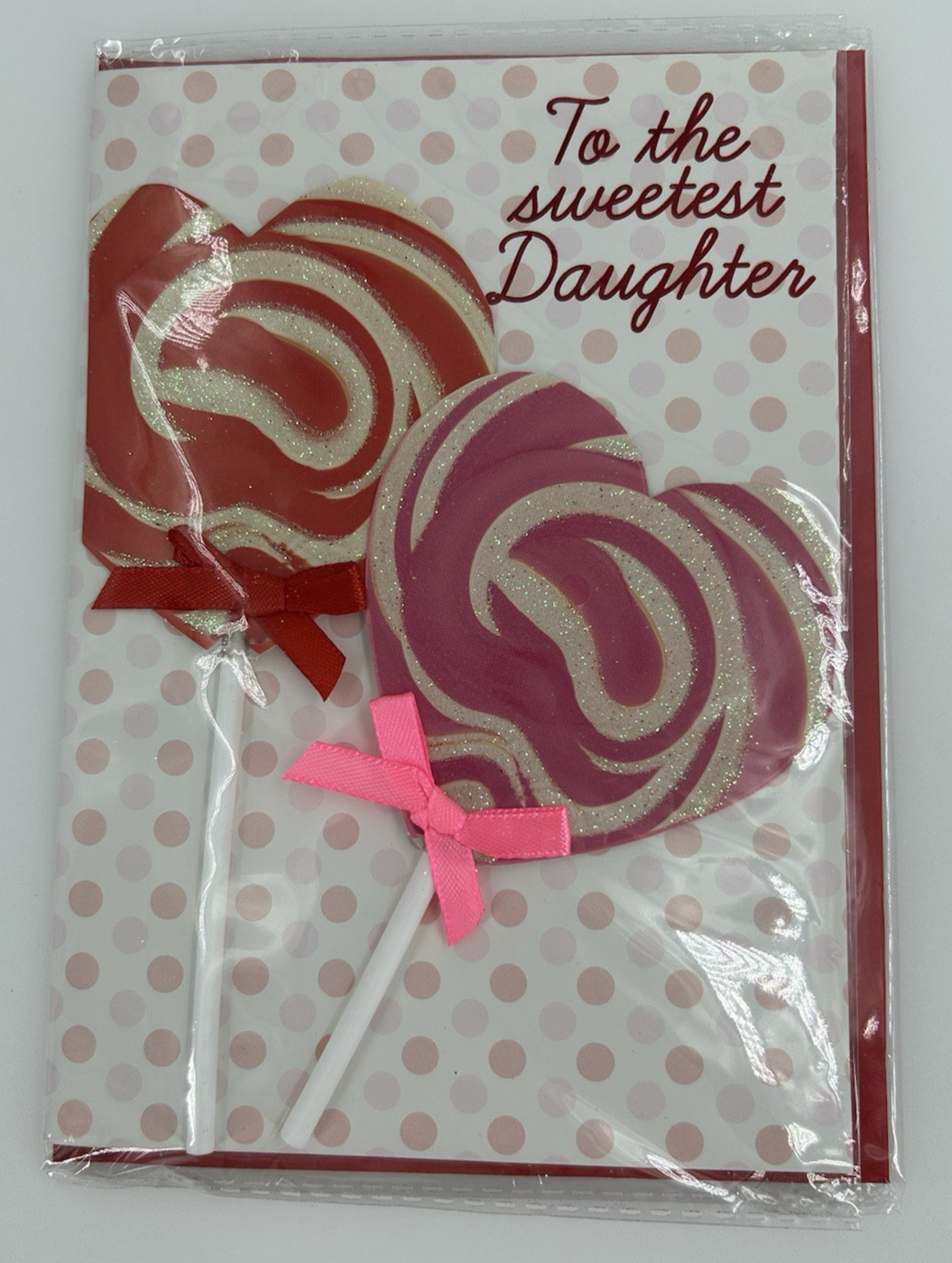 Valentines Day Voila Greeting Card To the Sweetest Daughter Heart Lollipops