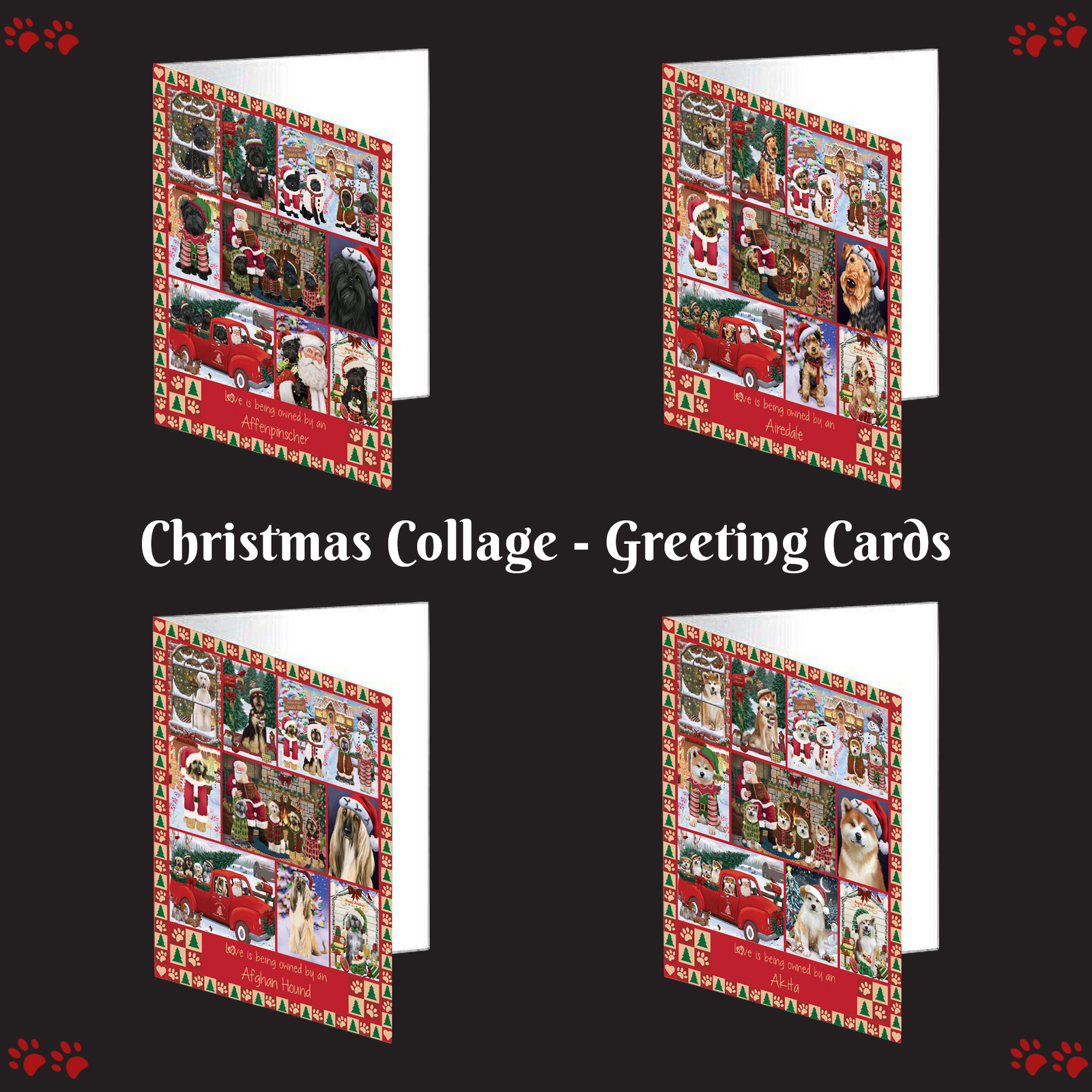Love is Being Owned Christmas Dog Cat Pet Photo Greeting Invitation Card