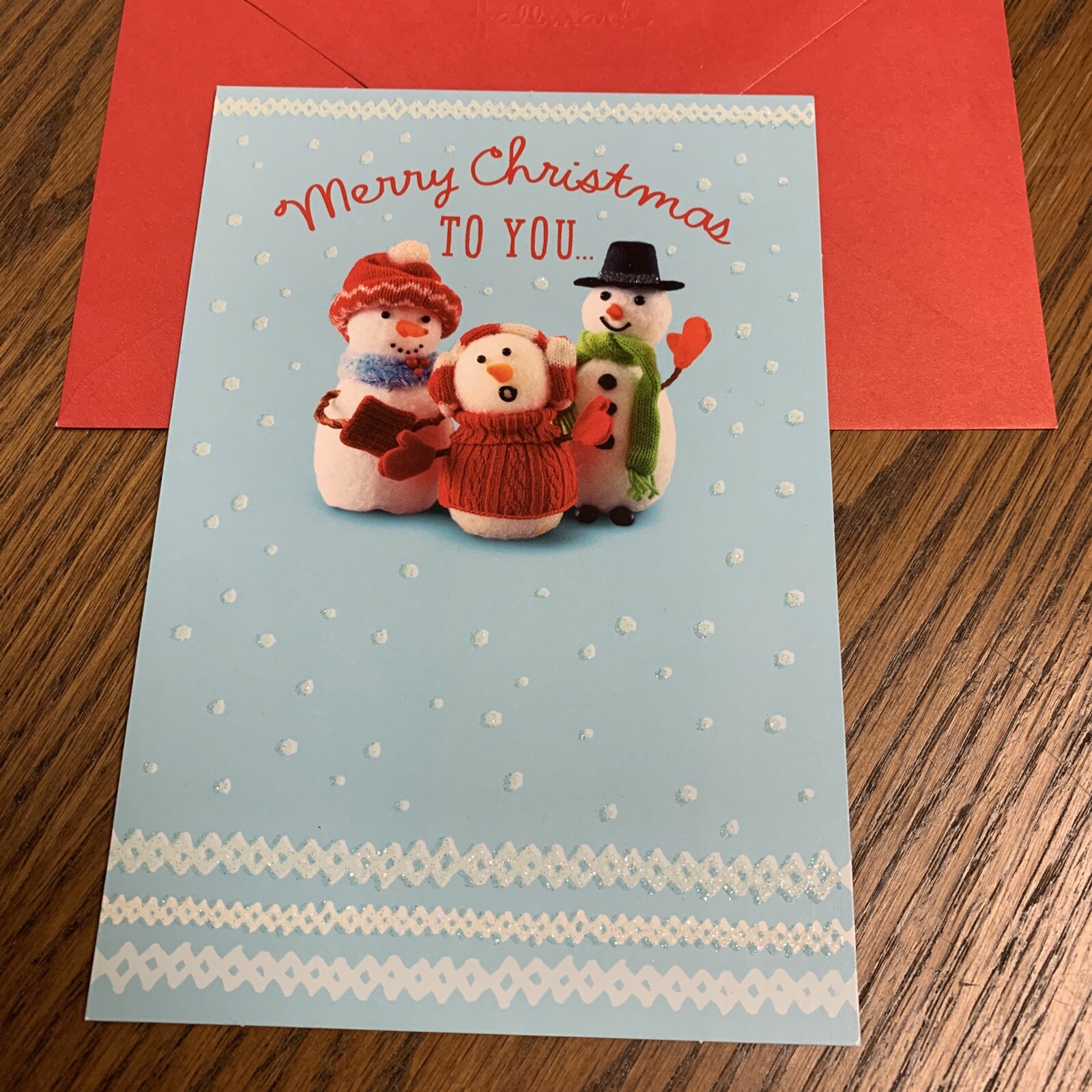 Merry Christmas To You Bring You Joy Snowman 5”x7” Hallmark Greeting Card