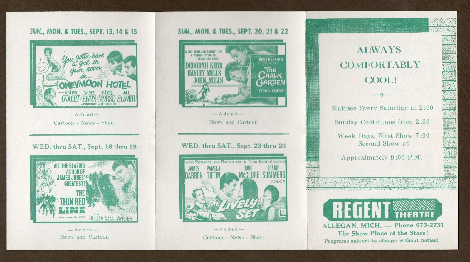 Regent Theater Handbill Flyer Advertisement Vtg 1964, Island of the Blue Dolphin