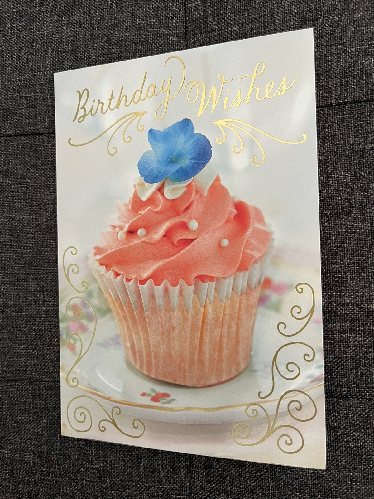 Hallmark Greeting Card Cupcake Shabby Chic Happy Birthday Friend Family Coworker