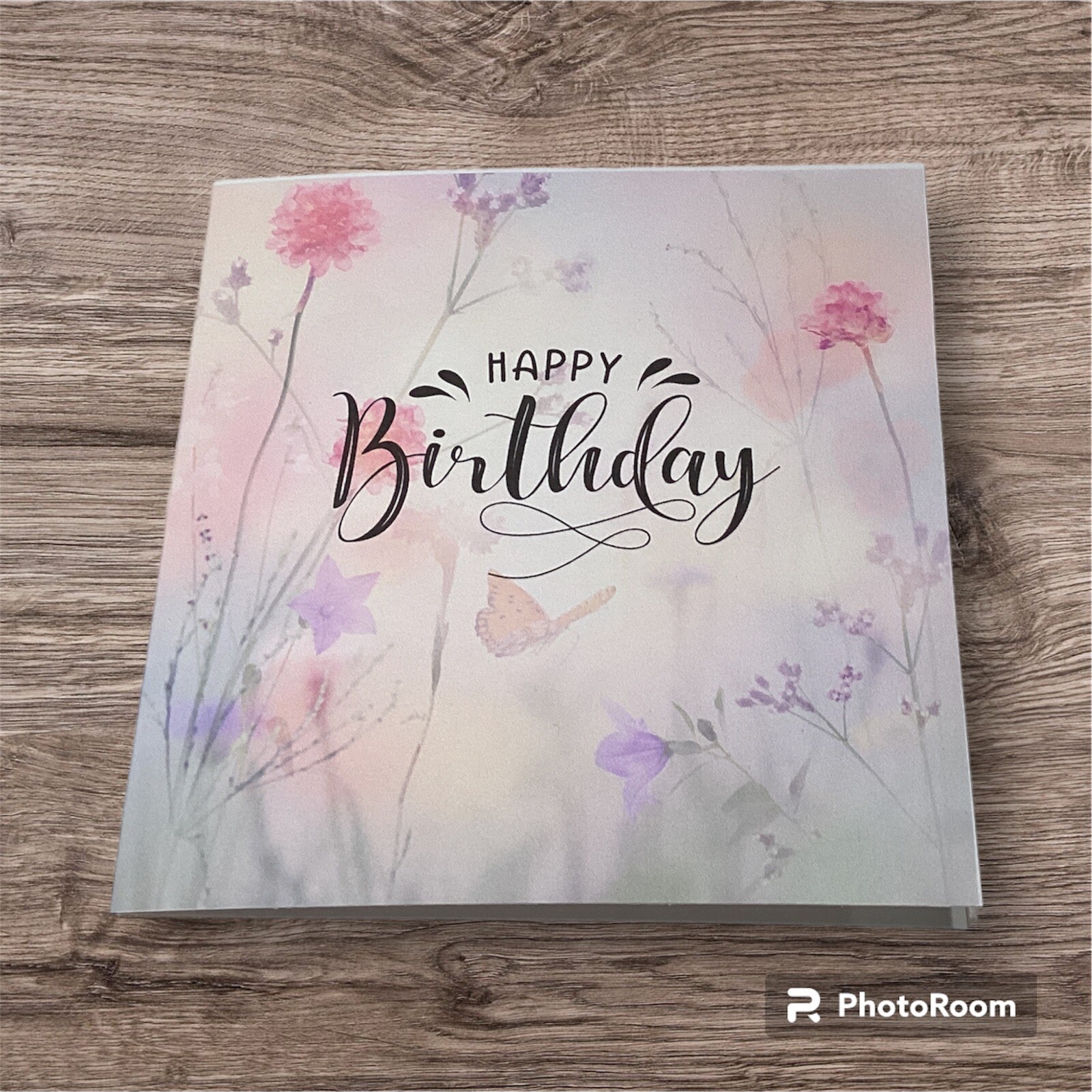 5×5 Inches Happy Birthday Greeting Card For Her Watercolor Wildflowers Friend
