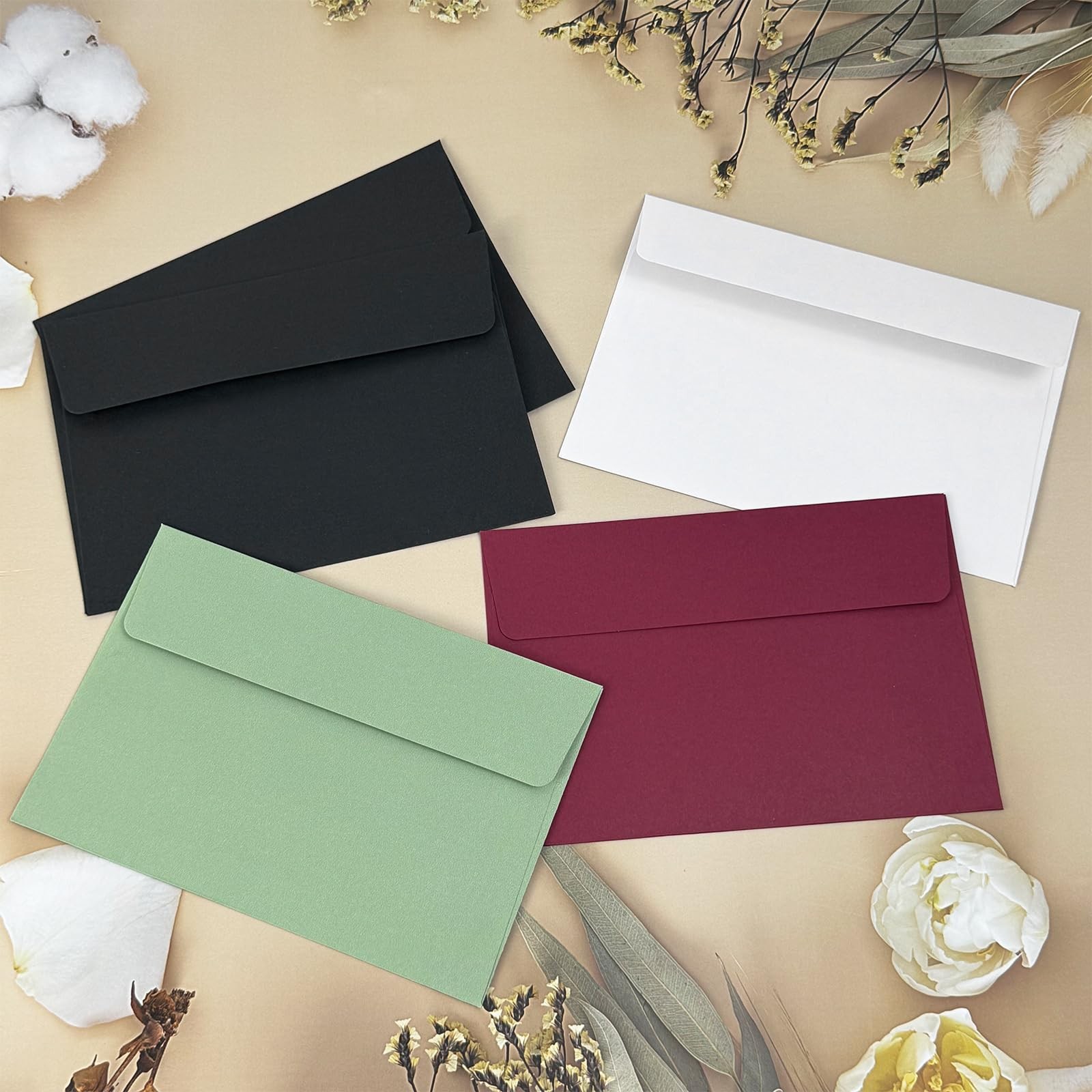 4×6 Envelopes For Invitation,A4 Envelope burgundy red,50 Pack 4X6 card Envelo…
