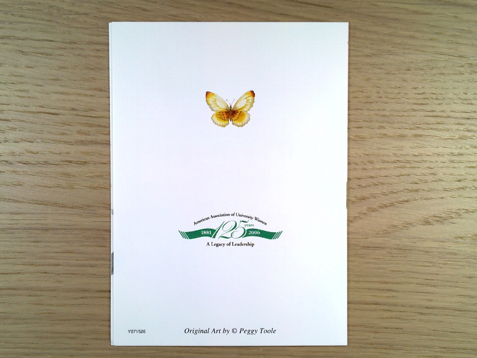 AAUW Greeting Card Floral Peony Butterfly “With Each New Day” Peggy Toole