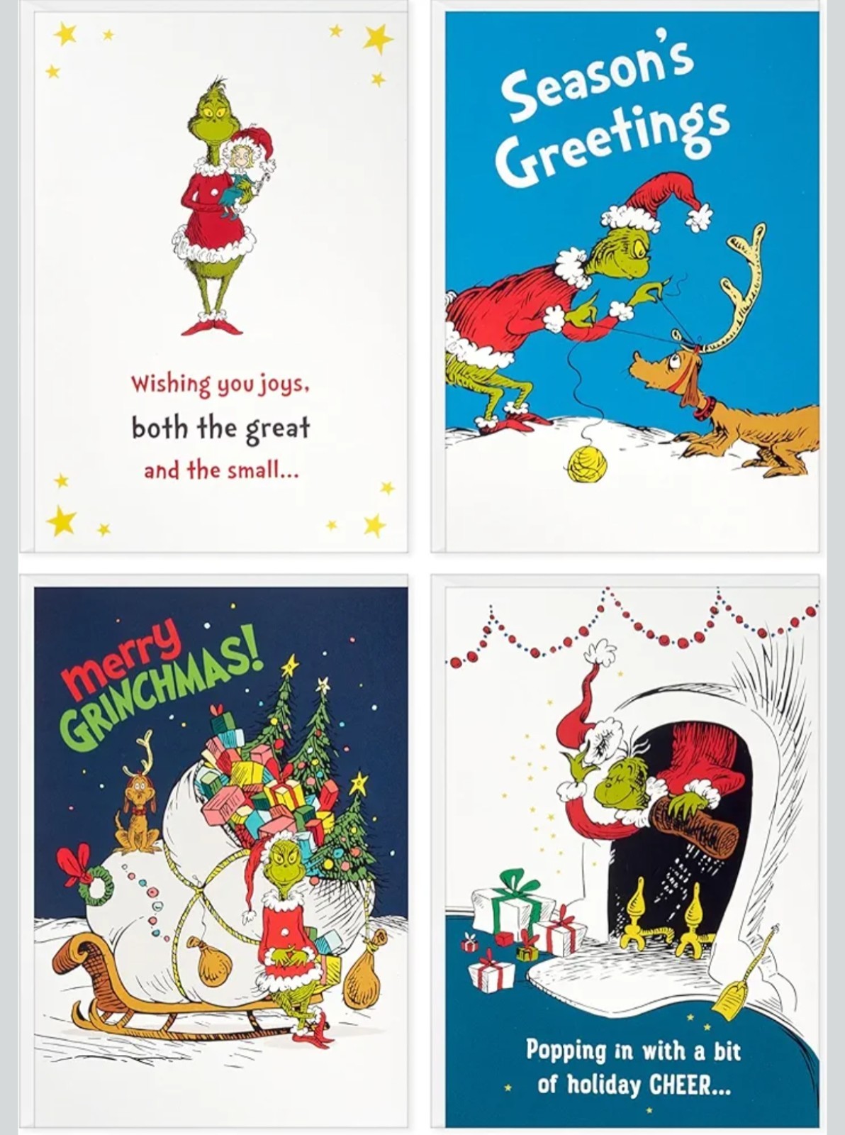 Hallmark Dr. Seuss Grinch Boxed Christmas Card Assortment 24 ct Holiday Greeting