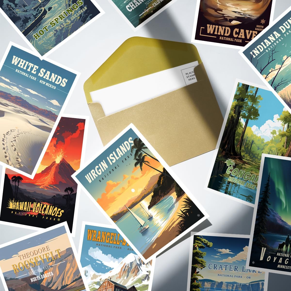 National Parks Theme Postcard Set: Retro Travel Posters Wall Decoration – 63 …