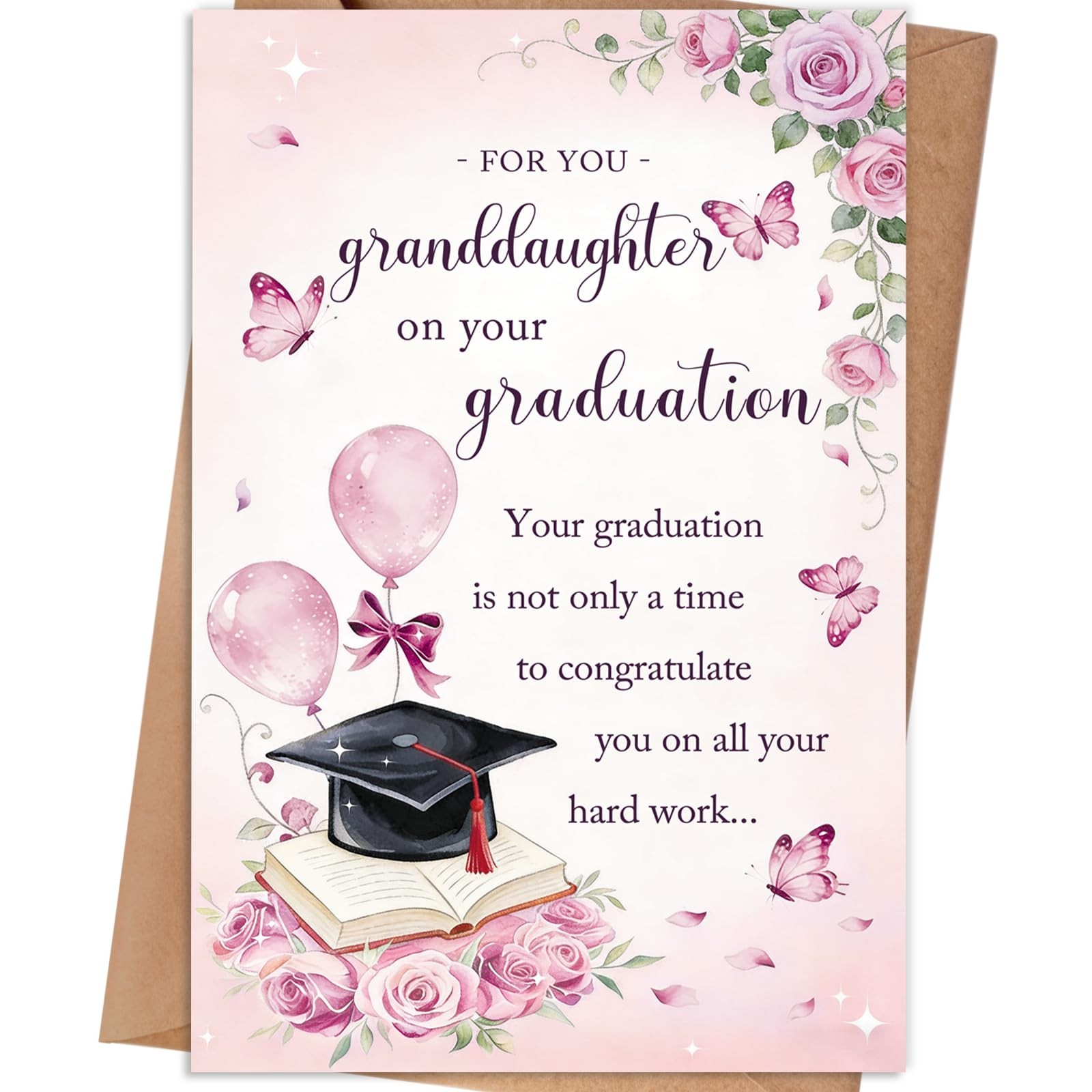 Granddaughter Graduation Card, Inspirational Graduation Cards Gift for Grandd…