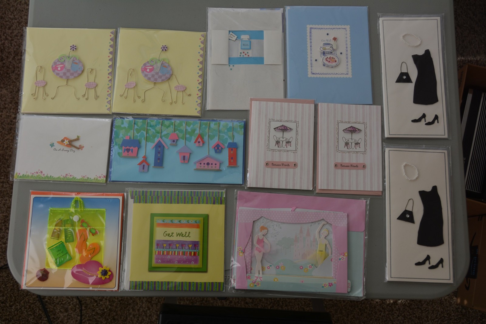 🌟 Vtg Log Of 13 Greeting Cards Paper Magic Group 3D Blank Birthday Get Well….
