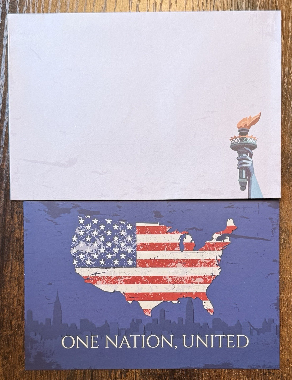 Patriotic One Nation, United USA July 4 Memorial Day Military Greeting Card GC34