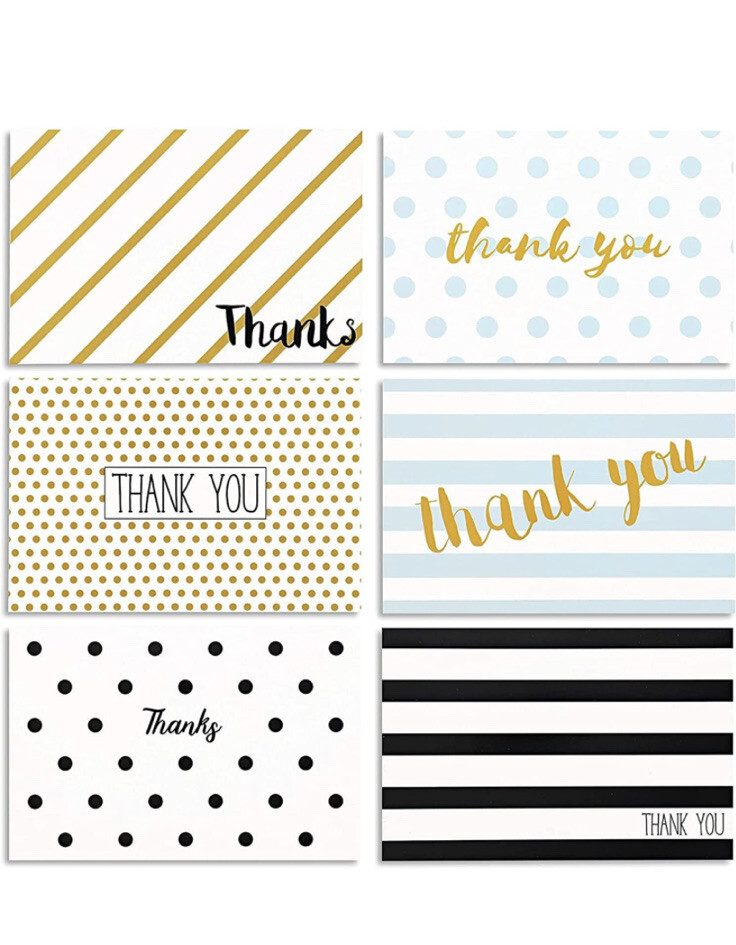 48-Pack Thank You Cards with Envelopes for Birthdays, Graduation Wedding New G15
