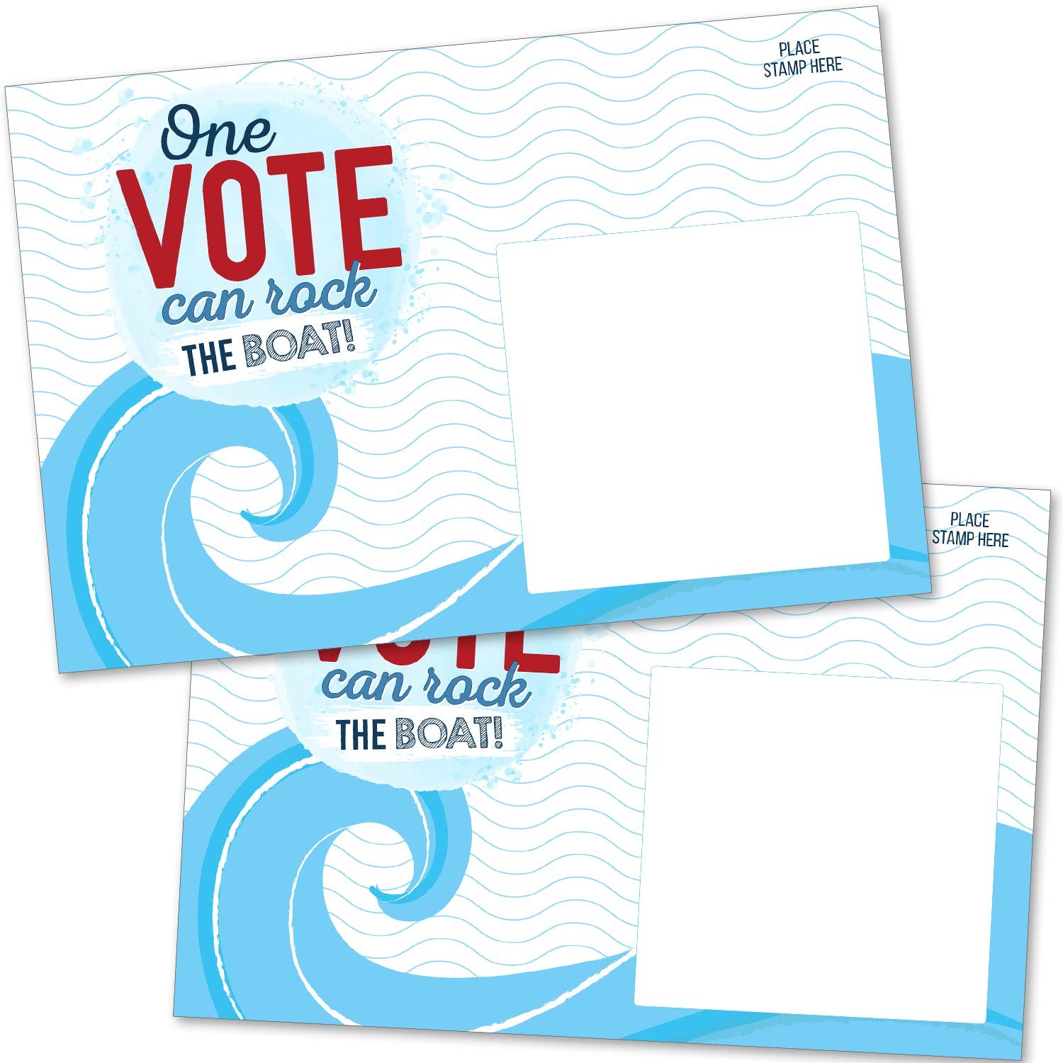 Bulk Voter Postcards 4×6 Patriotic Red White Blue Blank Back 100 Pack