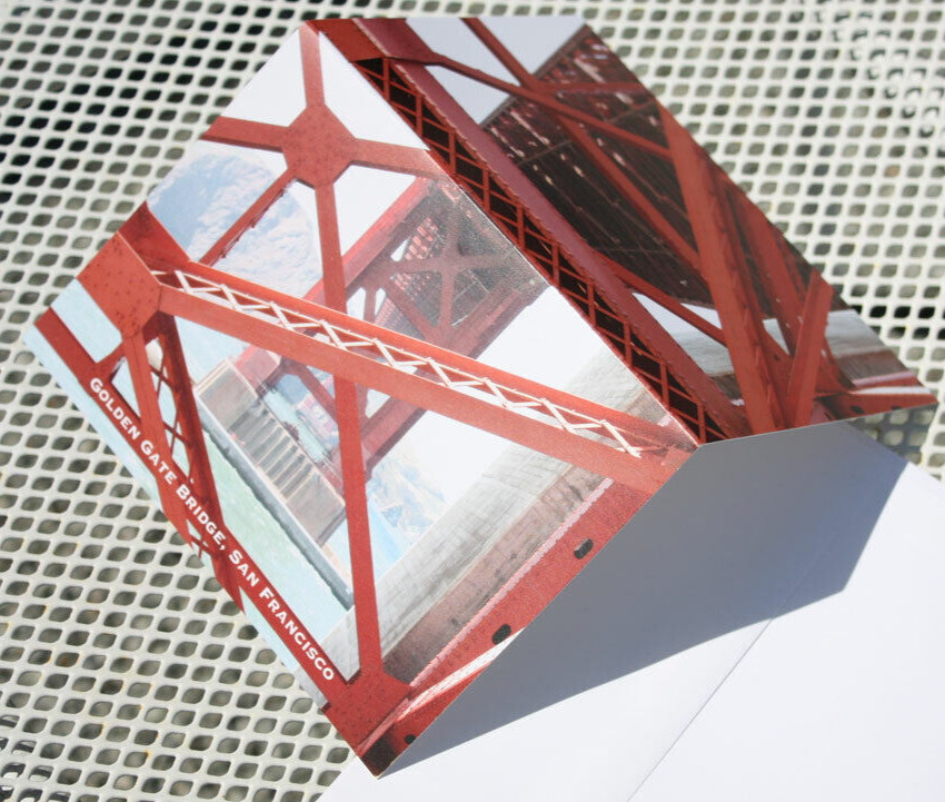 Golden Gate Bridge Blank Greeting Card 6″ Steel Architecture 30s Art Deco SF CA