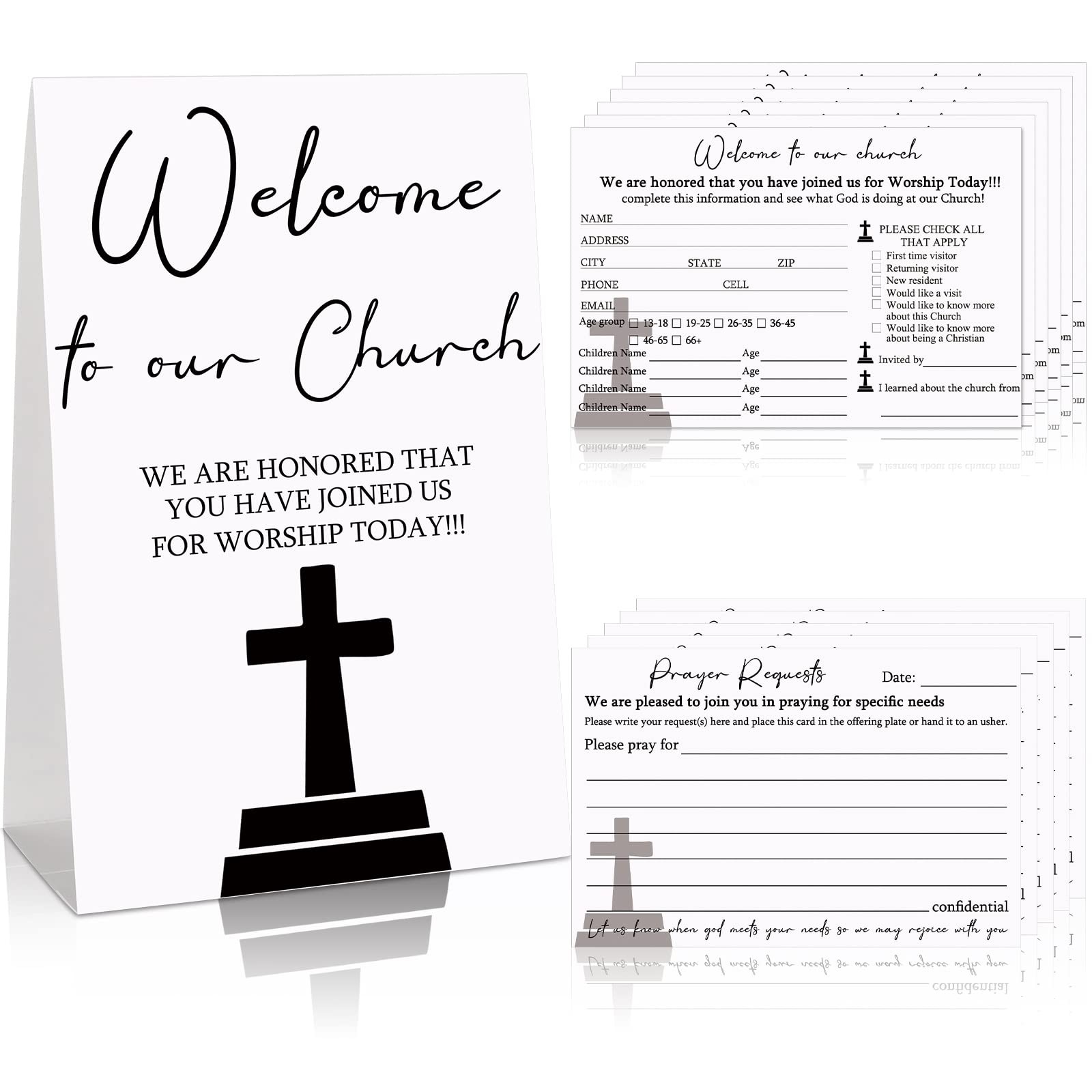 101 Pcs Church Visitor Cards 1 Welcome To Our Church Card And 100 Pcs 4 X 6 Inch