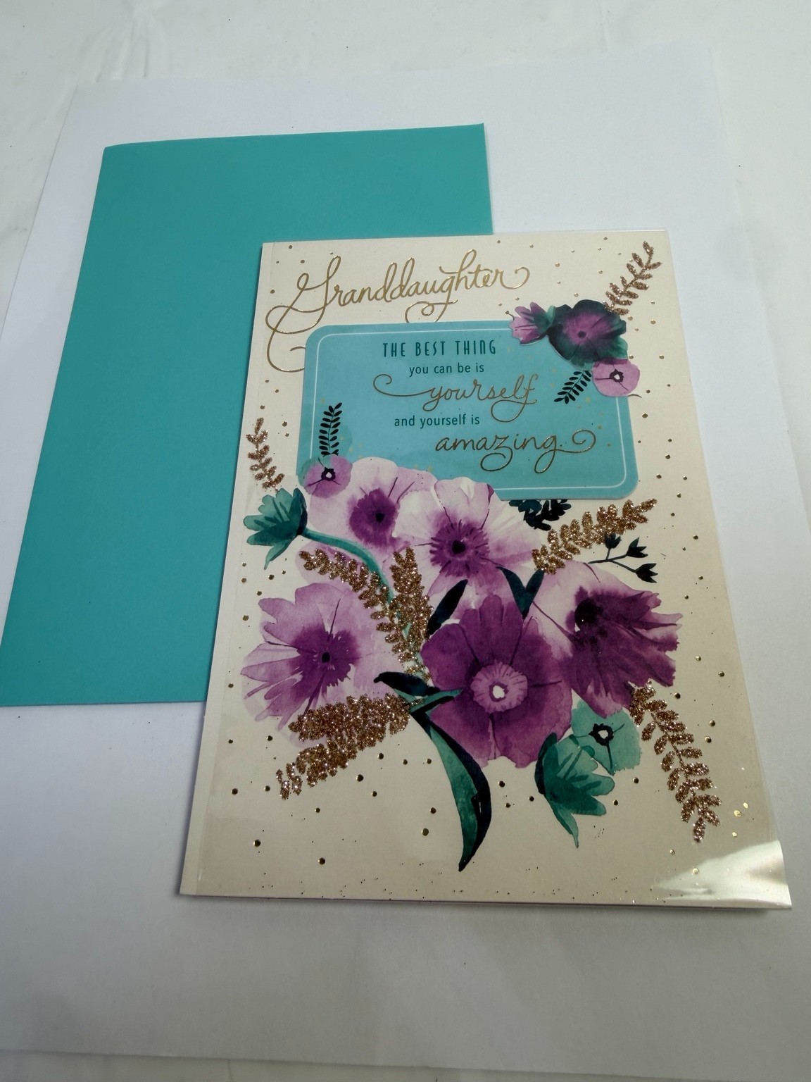 Hallmark Granddaughter Birthday Card Floral Removable Inspiration Card Foil