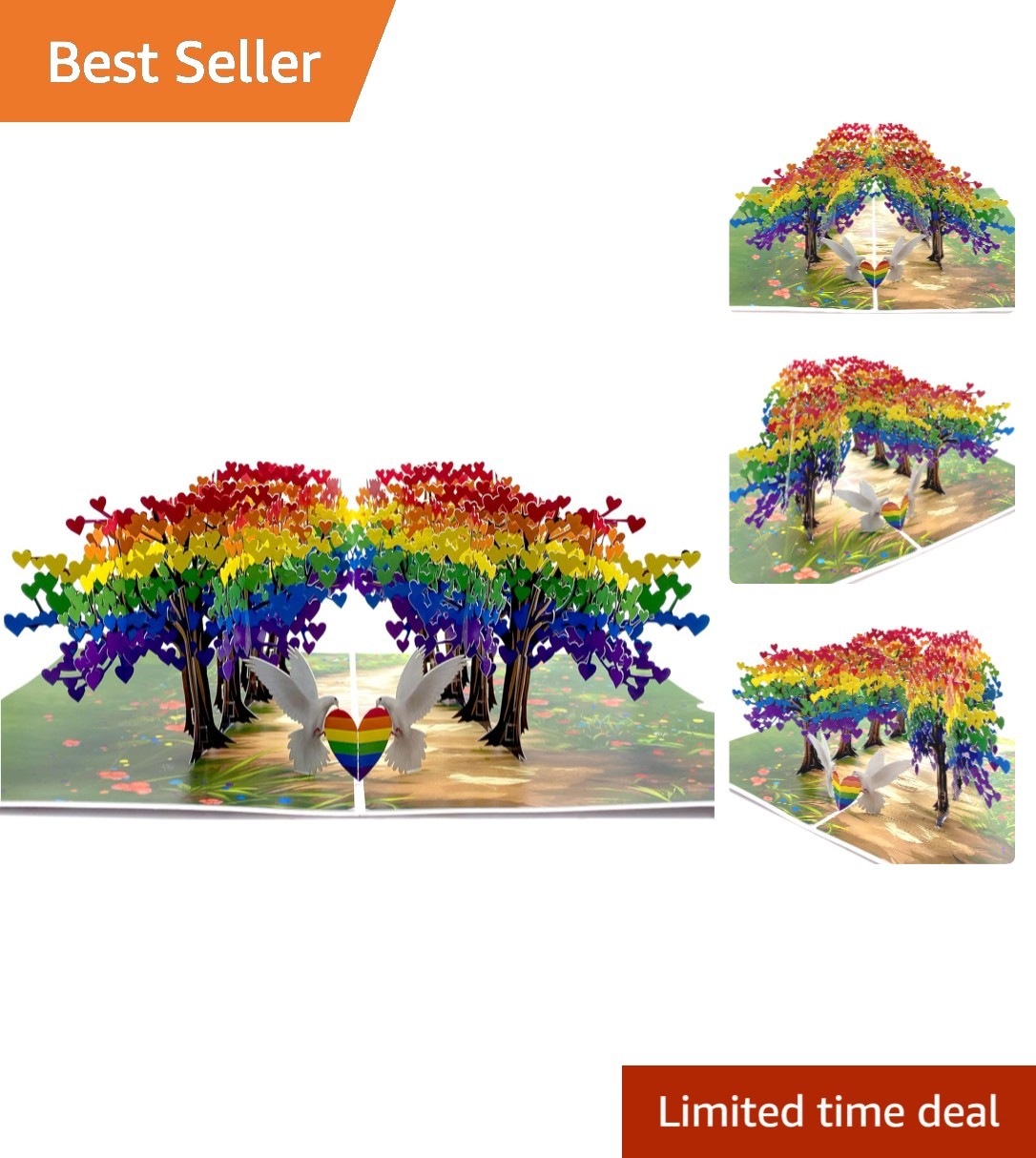Elegant 3D LGBT Blossom Garden Card with Heartfelt Messages of Love & Support