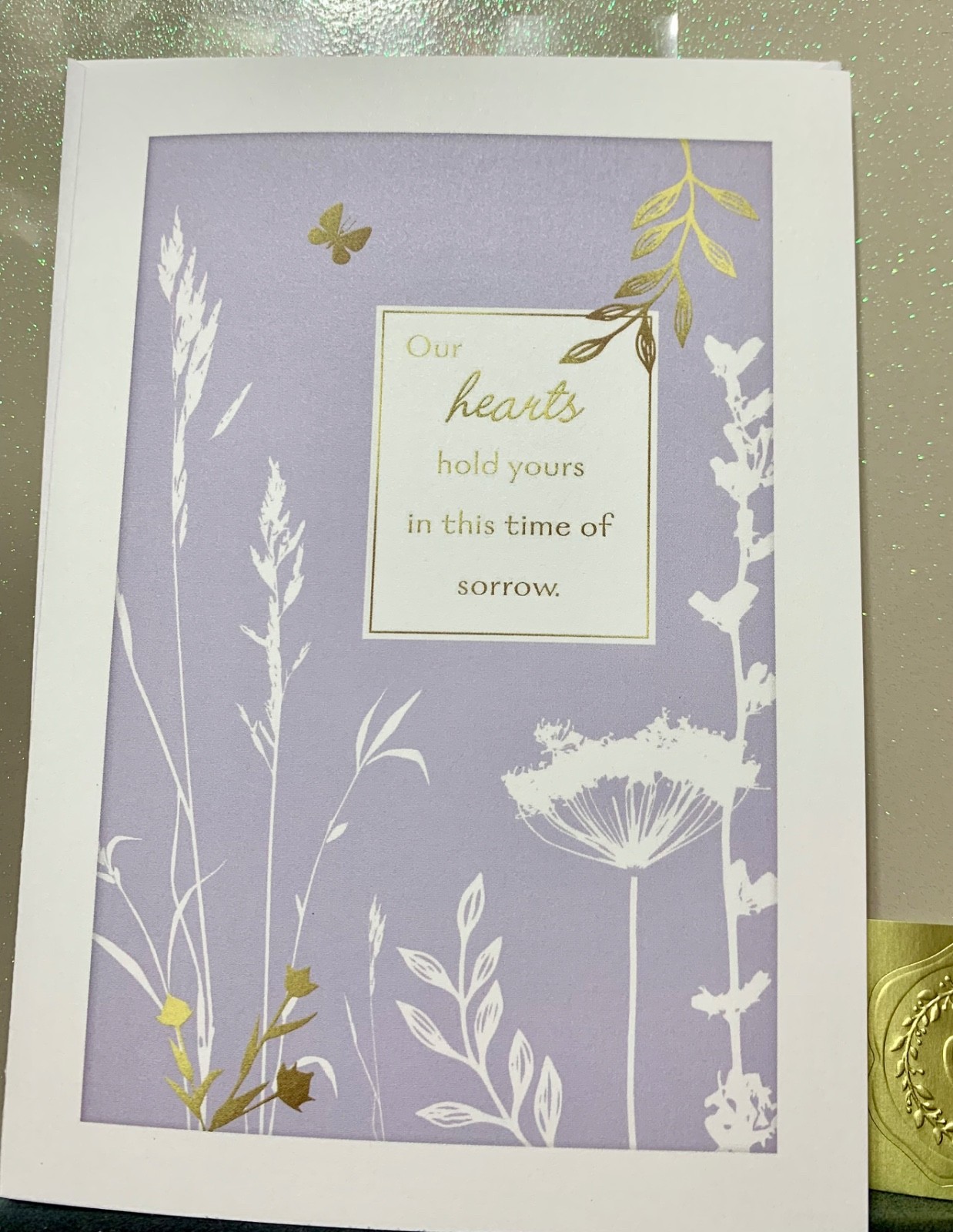 Sympathy Condolences Card Our Hearts Hold Yours