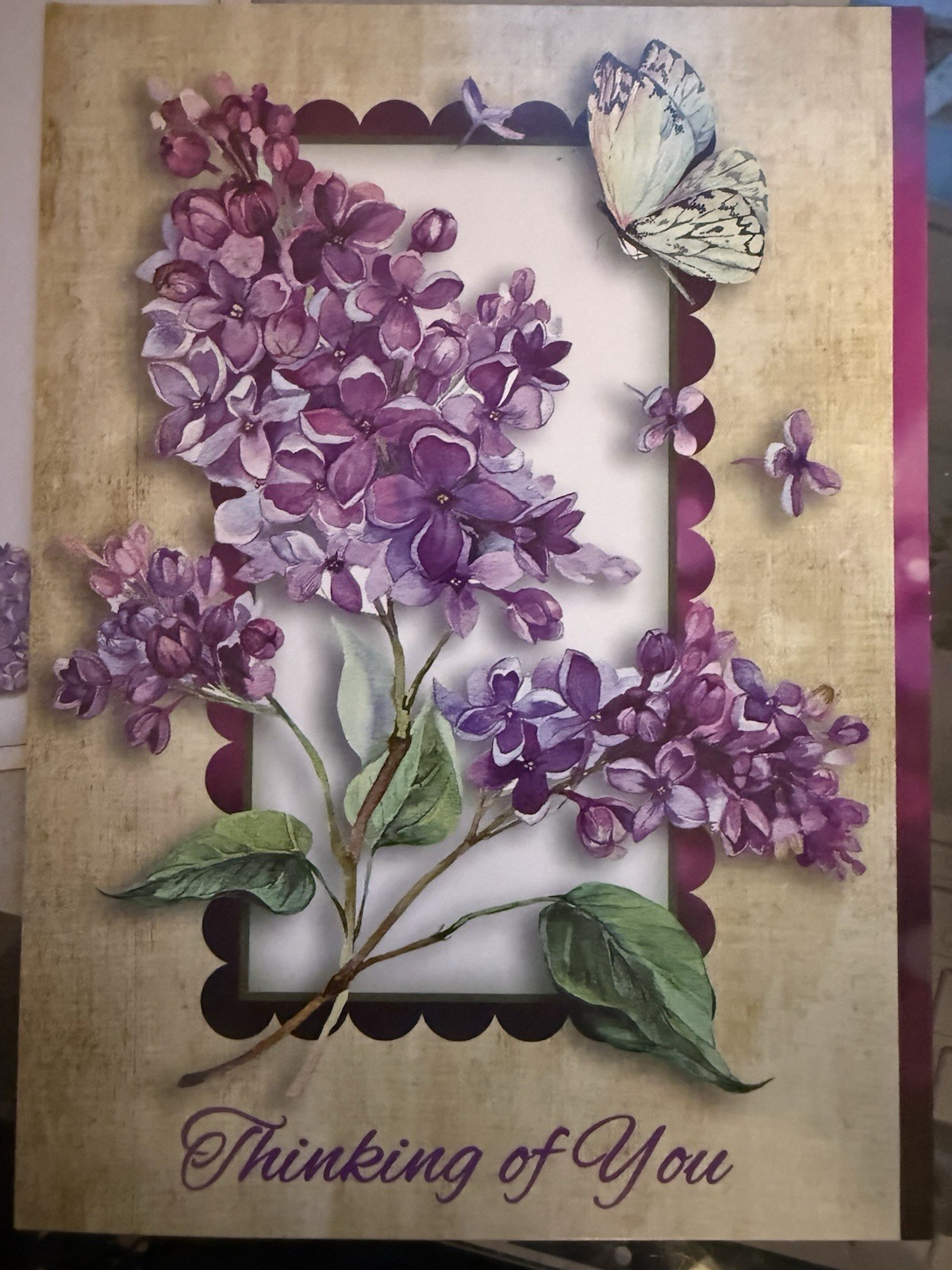 “Thinking of you” – Pretty flower bouquet – Approx 5.5″ X 7.5″ – Friendship Card