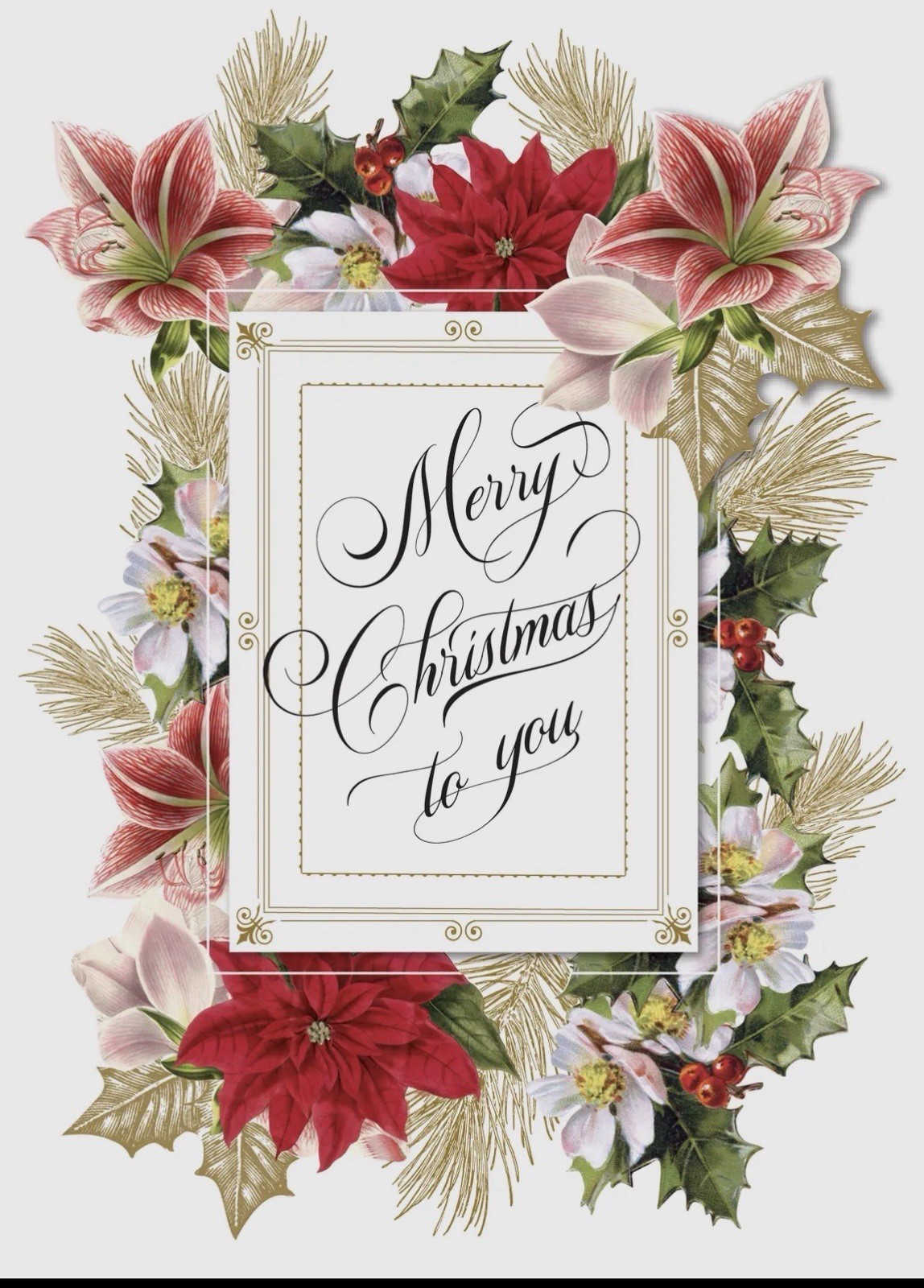Anna Griffin Christmas 2D Botanical Greeting Card- Beautiful And Classy!