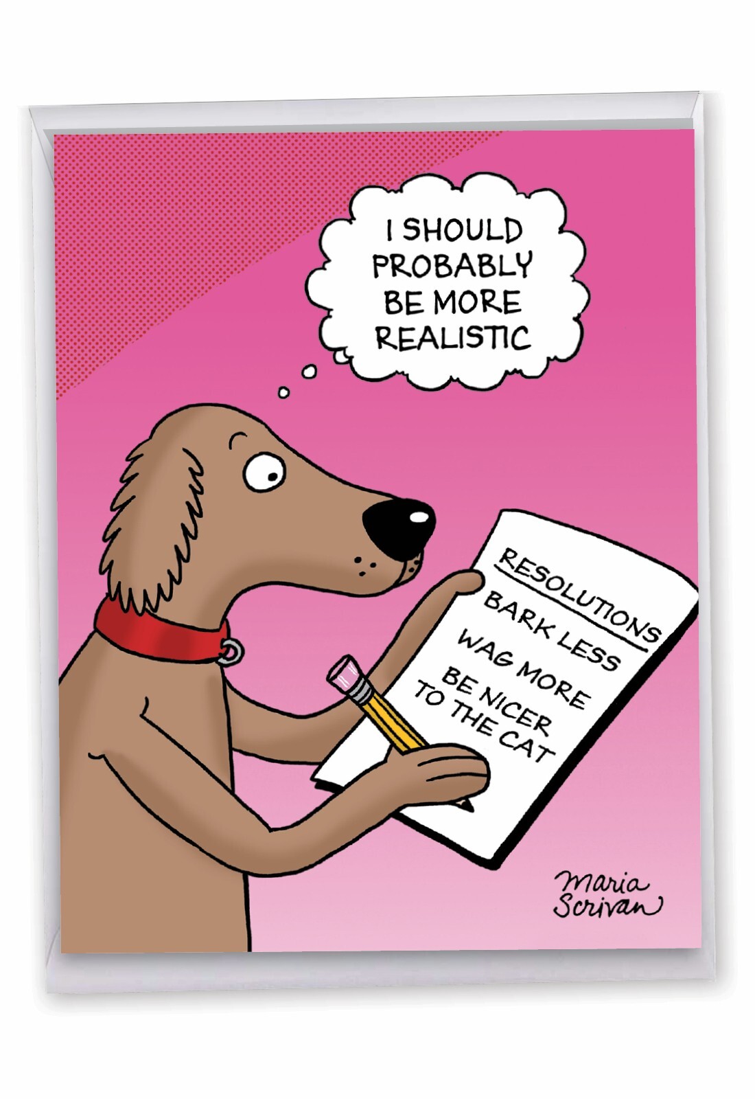 Funny New Year Card (8.5 x 11 Inch) – Dog Resolutions J4520NYGC