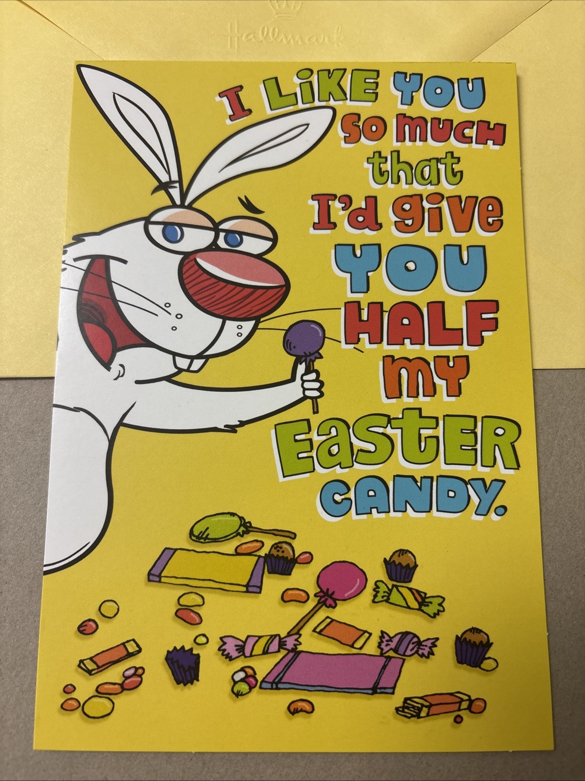 Funny Easter Candy I Like You So Much 5”x7” Hallmark Greeting Card
