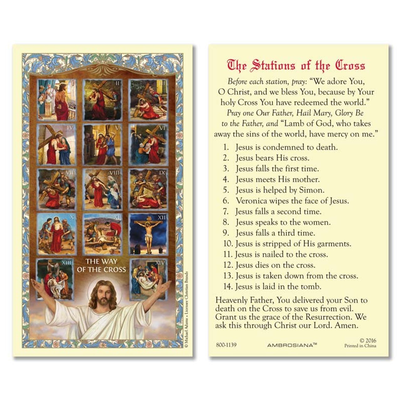 Catholic Holy Cards, Laminated, 4.5 x 2.5 Inches, Pack of 25 – Choose Design