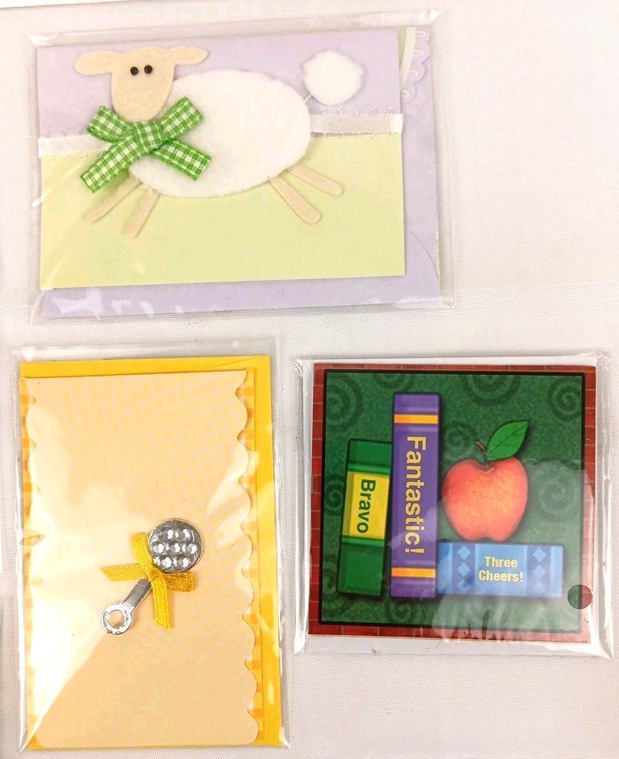 22 NEW Small 3D Greeting Cards All Occasions Burgoyne & Hallmark -Sealed 4″ x3″
