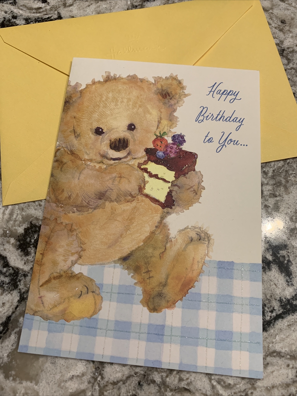 Happy Birthday To You Teddy Bear 5”x7” Hallmark Mary Hamilton Greeting Card