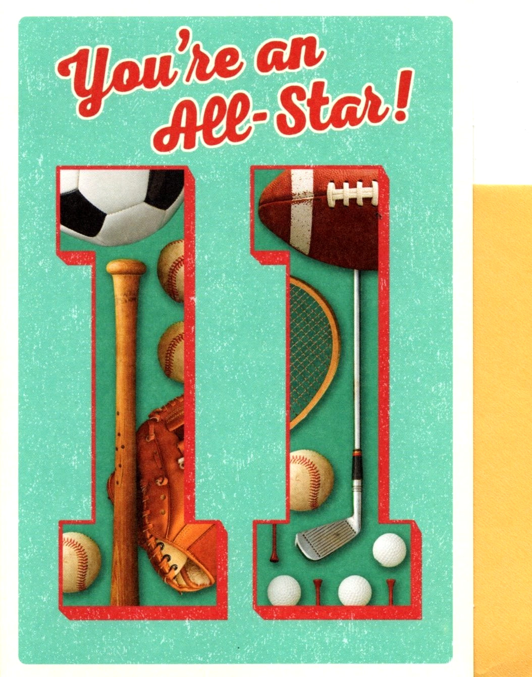 Happy Birthday 11 11th All-Star Sport Sports All Around Hallmark Greeting Card