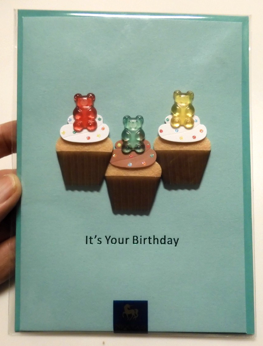 2 Cards Niquea.D High Quality Birthday Cards Gummy Bear Let There Be Cupcakes