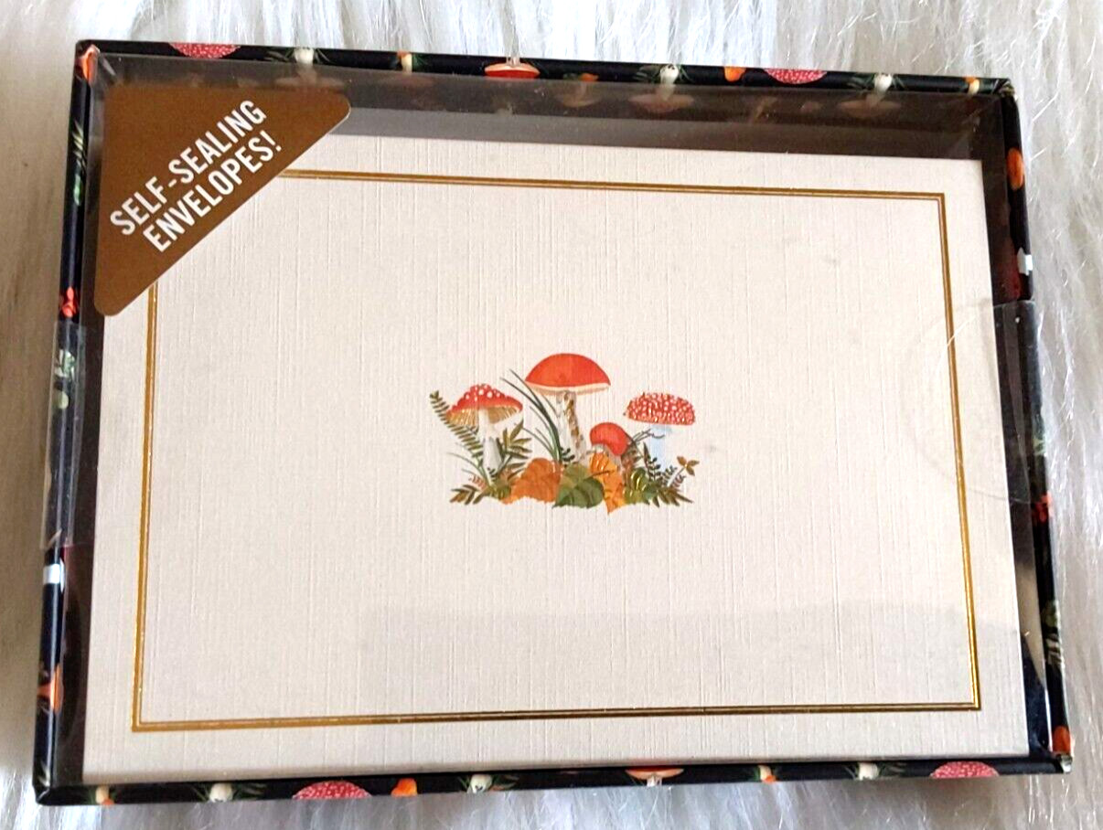 Mushroom Stationery Blank Note Cards (14 Cards, 15 Envelopes) Hippie Boho – New