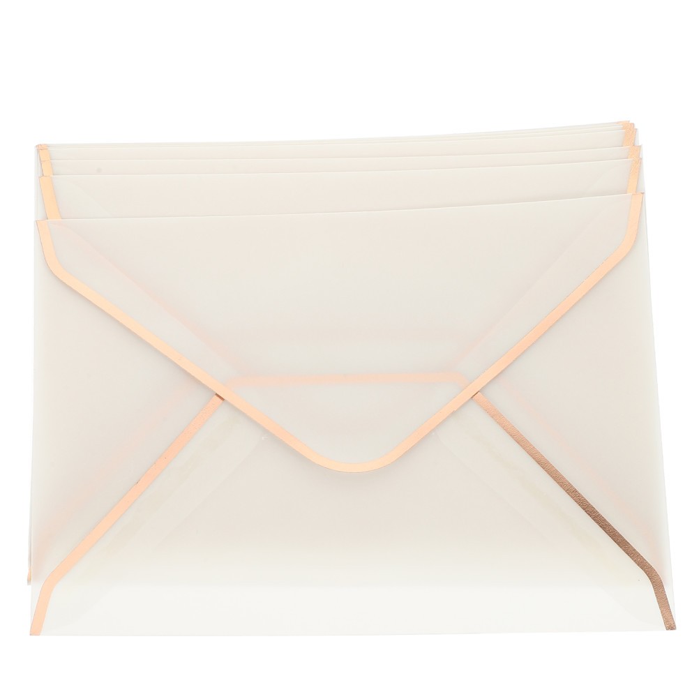 10Pcs Rose Gold Wedding Invitation Envelopes Reusable Storage Sulfur Paper